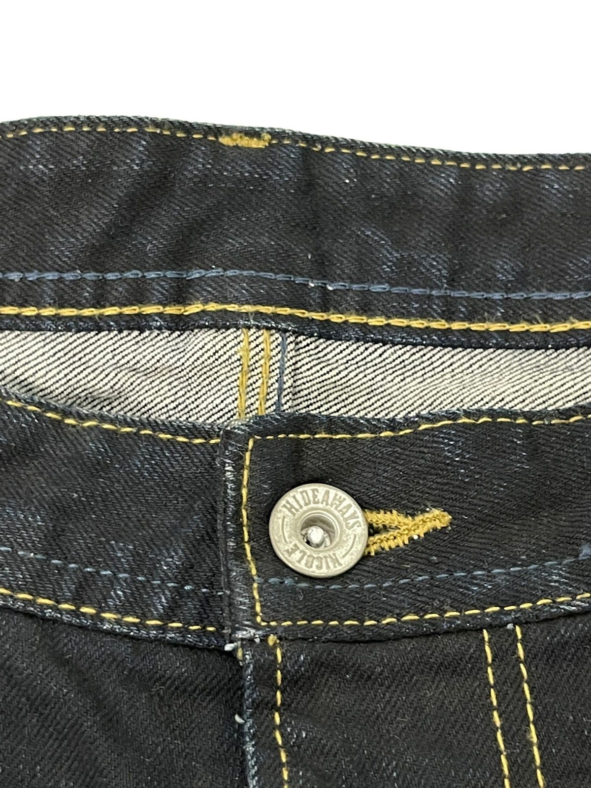 Japanese Brand Slim Flare Jeans Hideaways Acid Wash Low Rise Boot Cut 4🟦9 Size US 33 - 19 Thumbnail