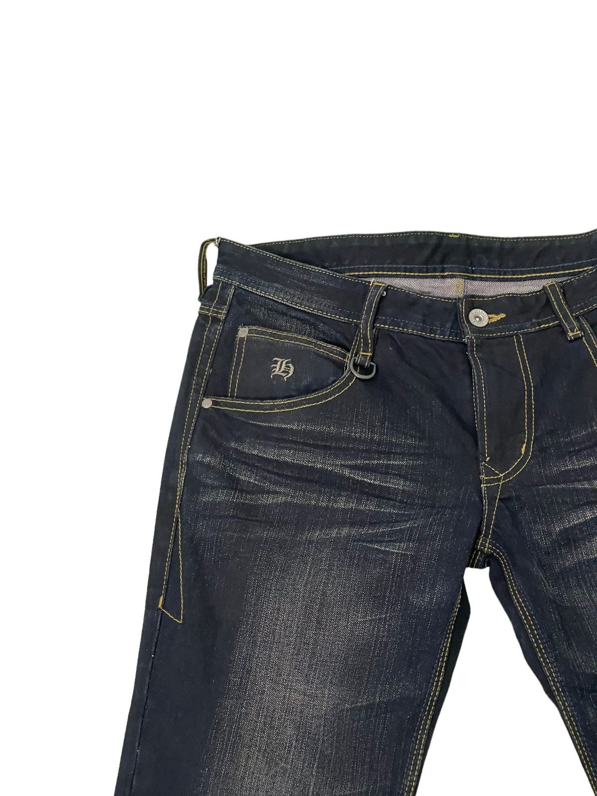 Japanese Brand Slim Flare Jeans Hideaways Acid Wash Low Rise Boot Cut 4🟦9 Size US 33 - 17 Thumbnail
