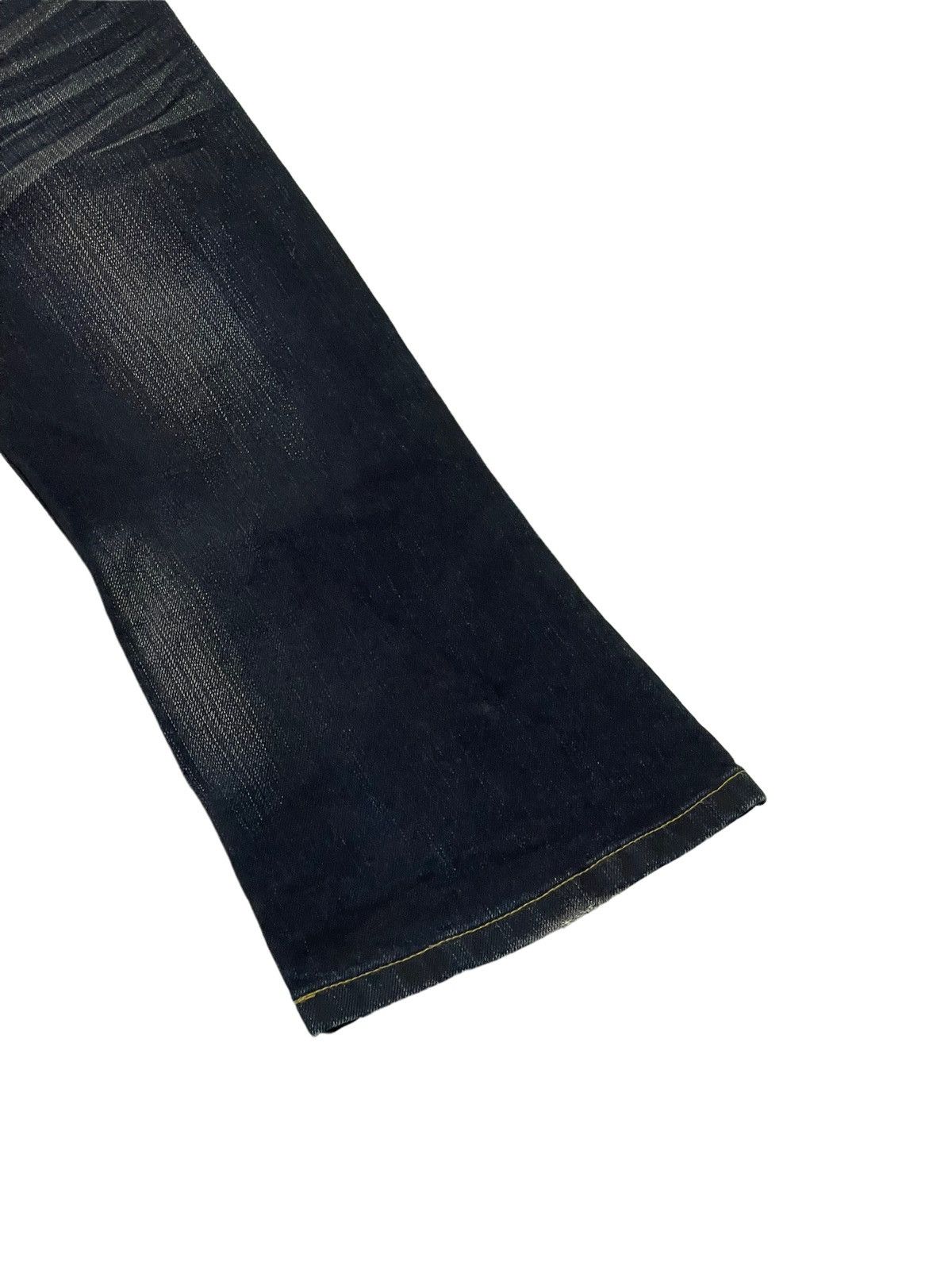 Japanese Brand Slim Flare Jeans Hideaways Acid Wash Low Rise Boot Cut 4🟦9 Size US 33 - 4 Thumbnail