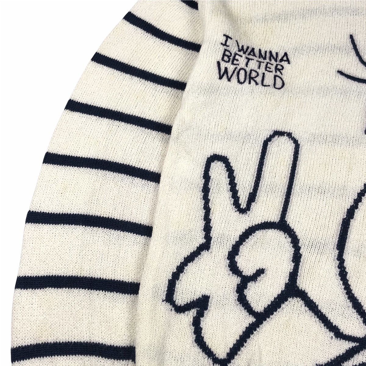Jean Charles De Castelbajac Vintage Castelbajac ‘I Wanna Better World” Knit Sweater Size US L / EU 52-54 / 3 - 5 Thumbnail