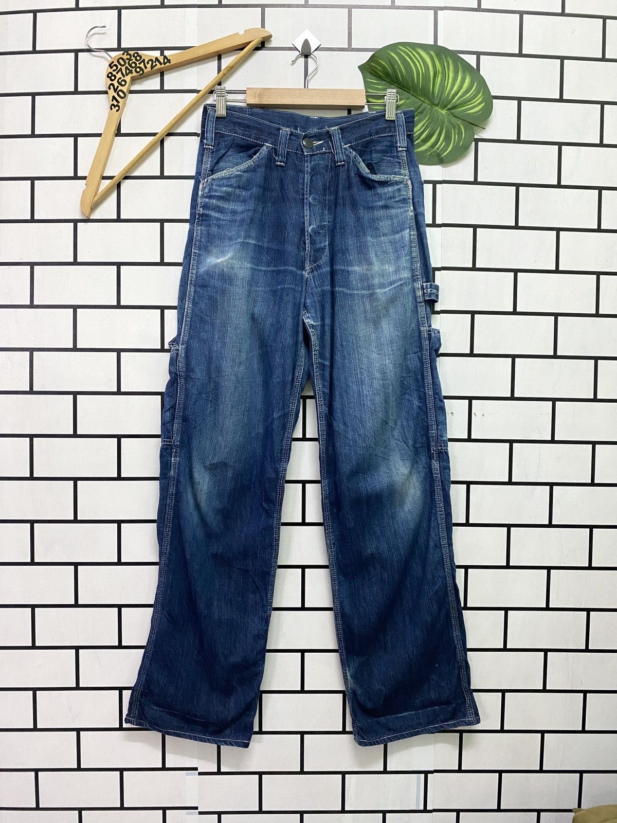 image of Sugar Cane Carpenter Distressed Denim Pants in Blue, Men's (Size 28)