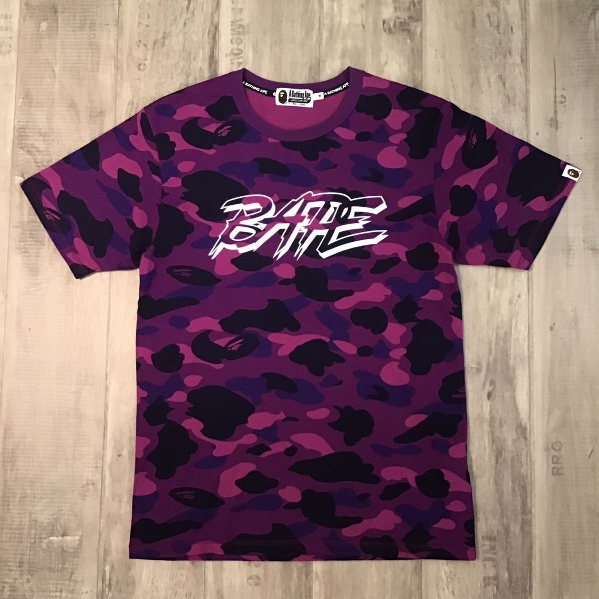 image of Bape Purple Camo Bape Logo T-Shirt A Bathing Ape, Men's (Size Medium)