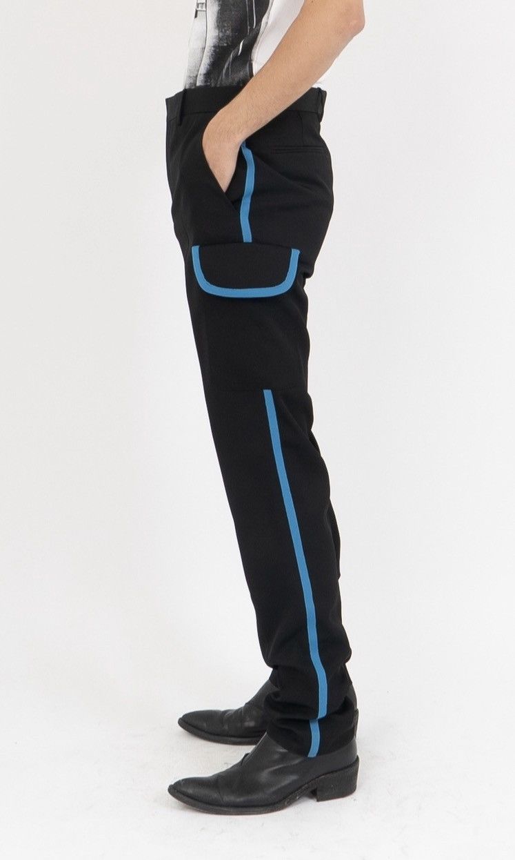 image of Calvin Klein 205W39Nyc x Raf Simons Calvinklein205W39Nyc Wool Contrast Pleated Trousers in Navy (Si