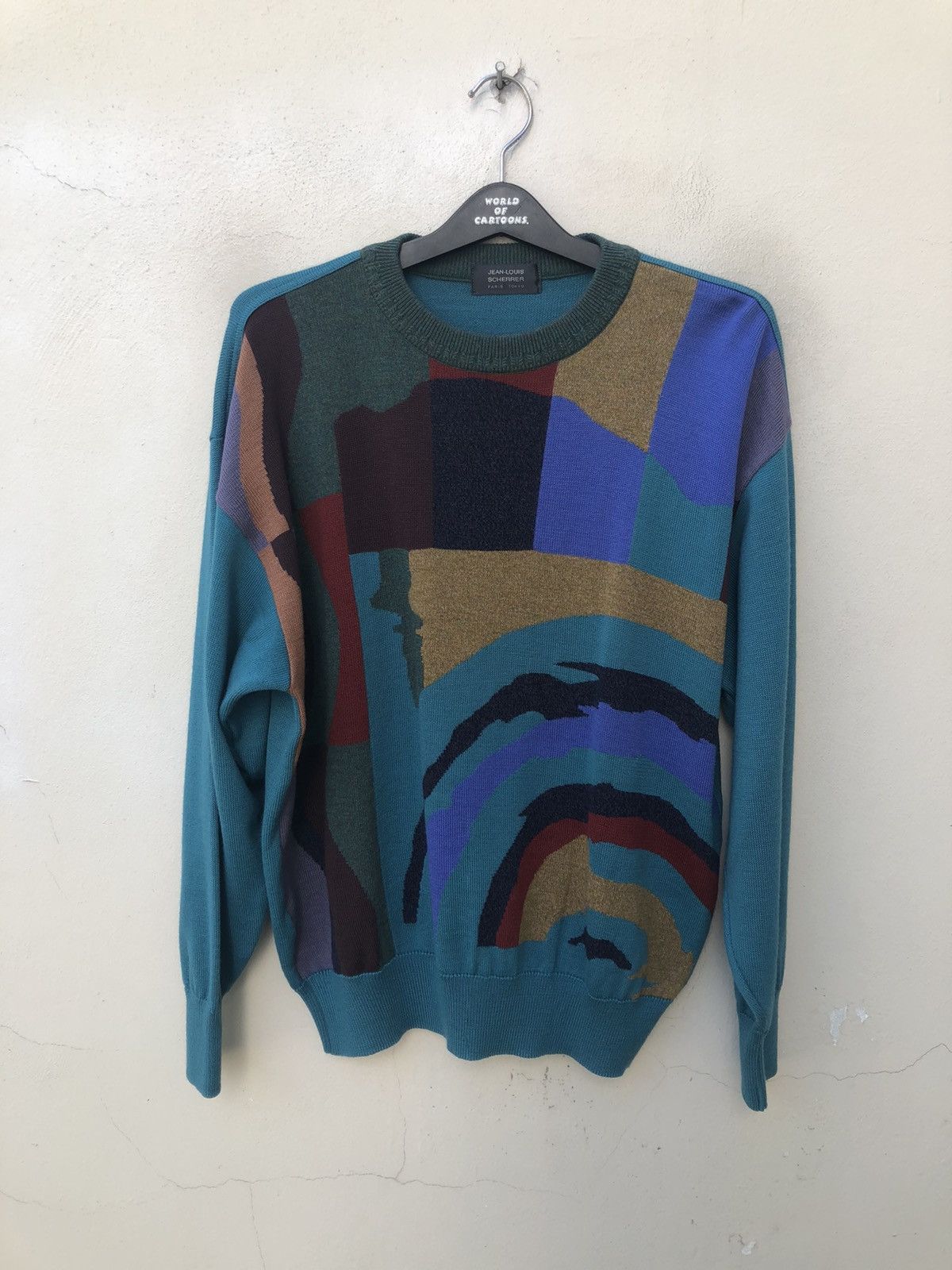 Jean-Louis Scherrer Vintage Jean-Louis Scherrer Psychedelic Art Wool Sweater Size US L / EU 52-54 / 3 - 7 Thumbnail