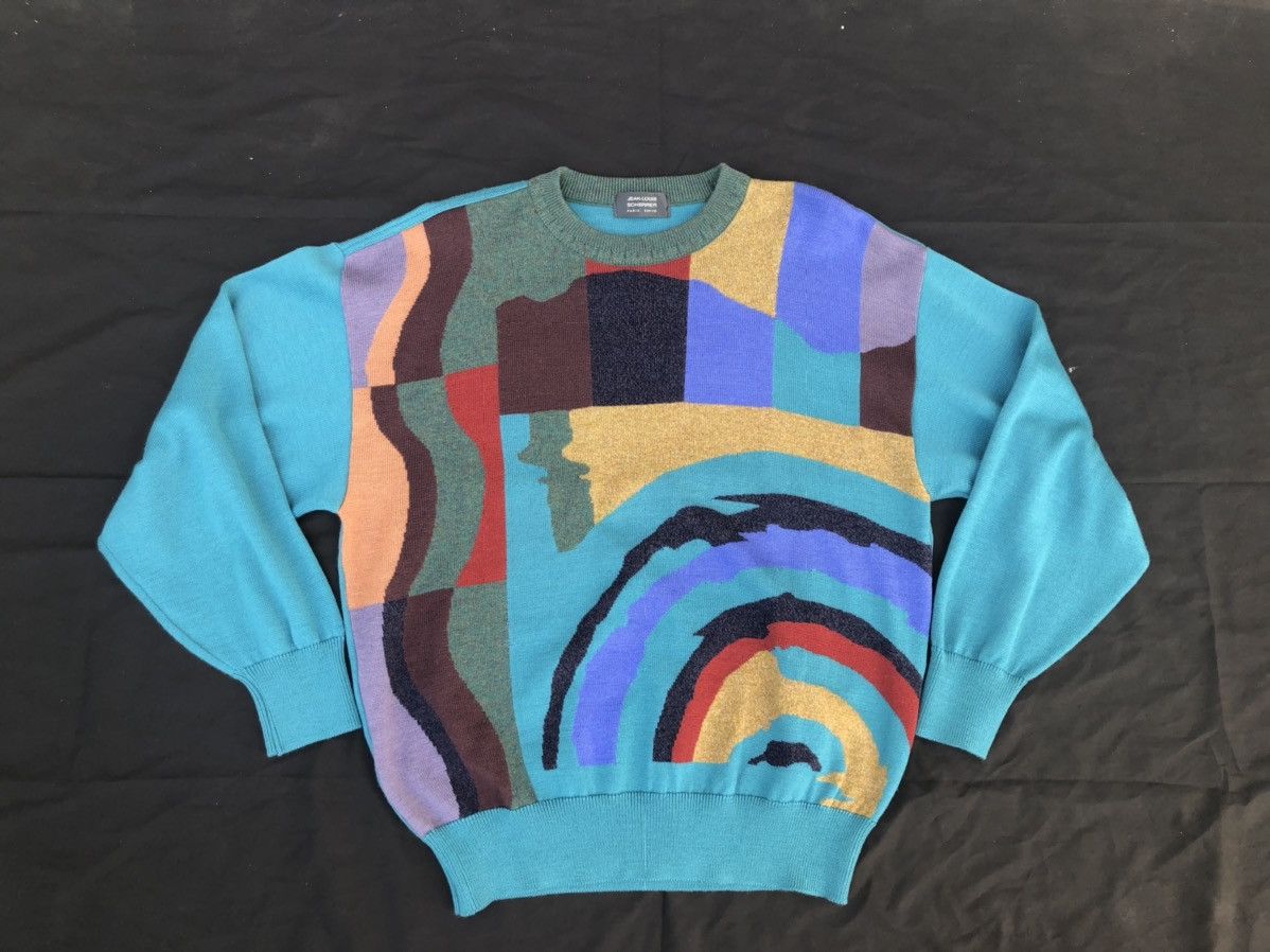 image of Jean Louis Scherrer x Vintage Jean-Louis Scherrer Psychedelic Art Wool Sweater, Men's (Size Large)