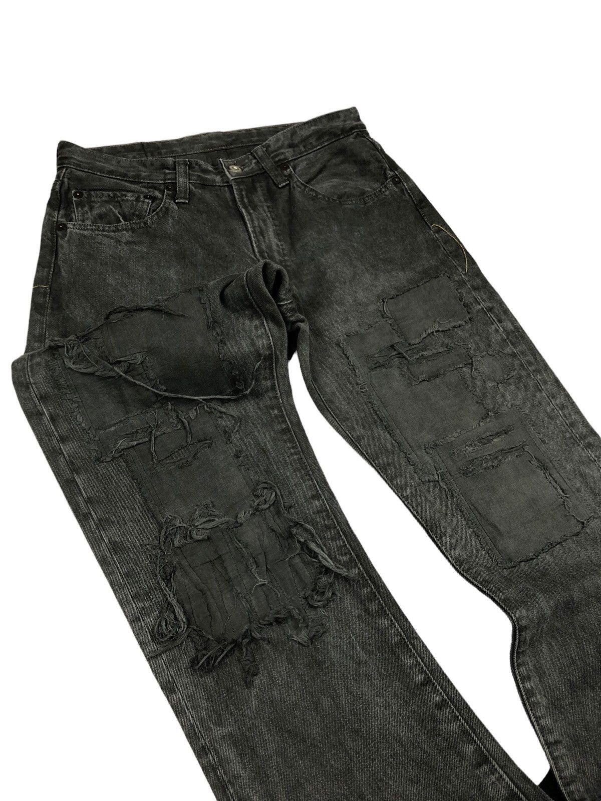 image of Distressed Denim x John Bull Johnbull Distressed Rebuild Denim Undercover Inspired in Washed Black 