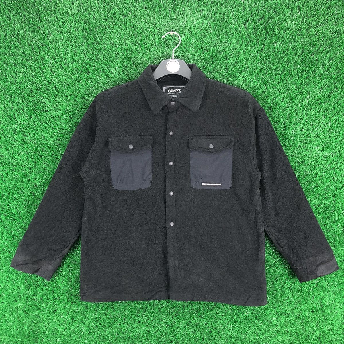image of Camp7 Boulder Colorado Flannel Fleece Double Pocket in Black, Men's (Size Small)