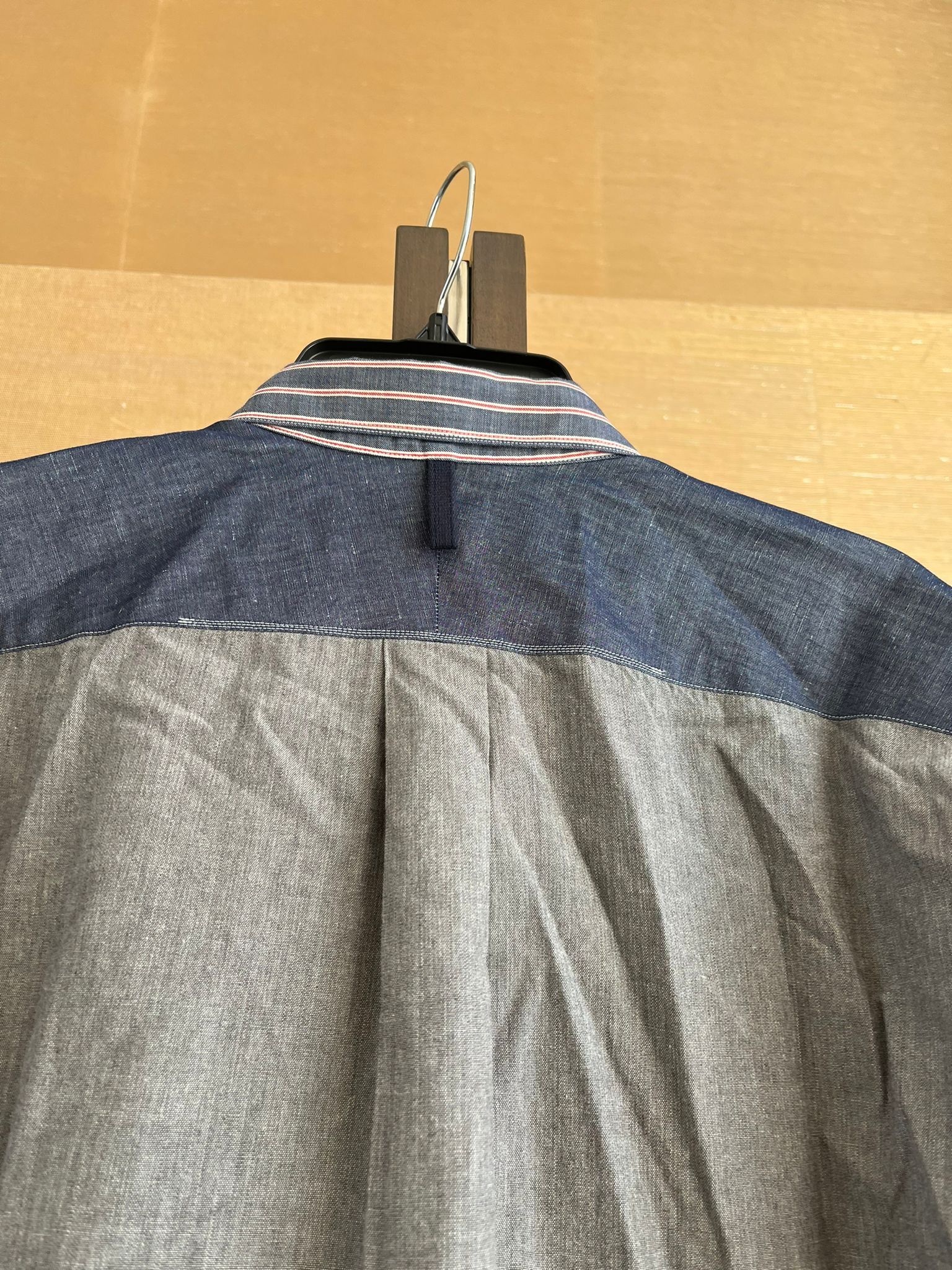 Junya Watanabe Forearm Patch Stripe Button Up Shirt in Stripe Blue Size US L / EU 52-54 / 3 - 9 Thumbnail