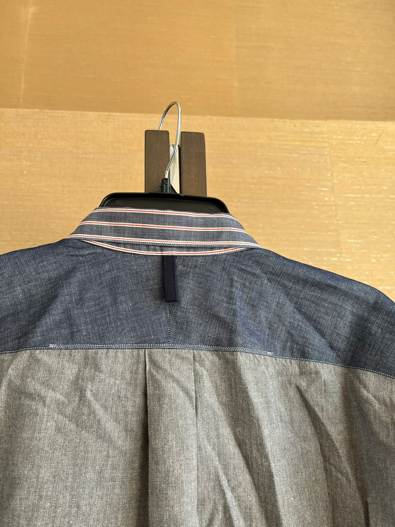 Junya Watanabe Forearm Patch Stripe Button Up Shirt in Stripe Blue Size US L / EU 52-54 / 3 - 8 Thumbnail