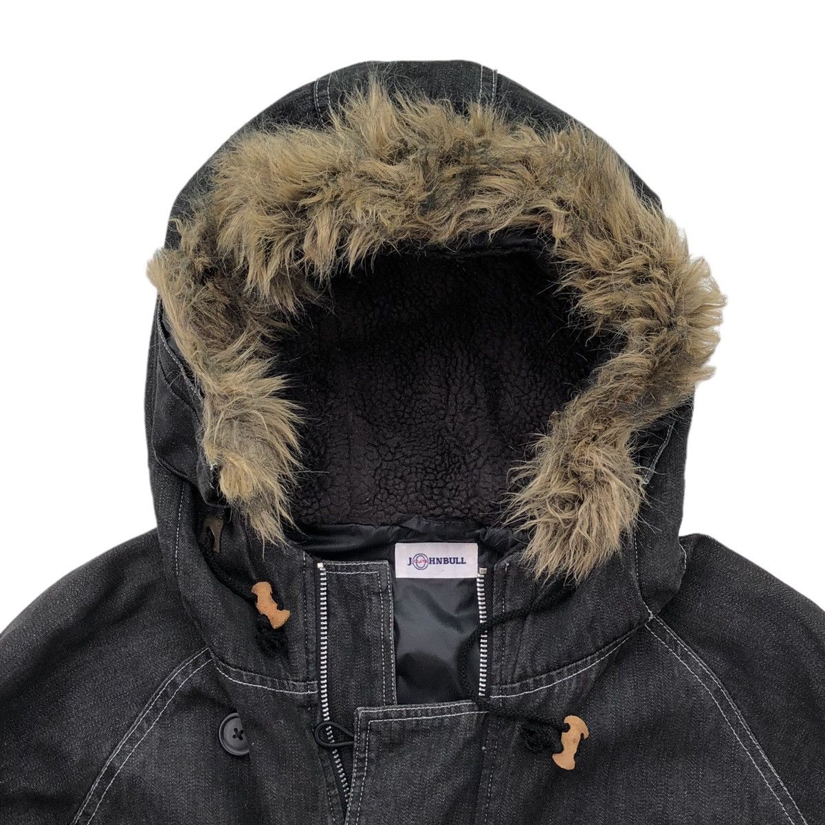 Johnbull Japanese Brand Johnbull Denim Fur Hooded Parka Jacket Size US M / EU 48-50 / 2 - 13 Thumbnail