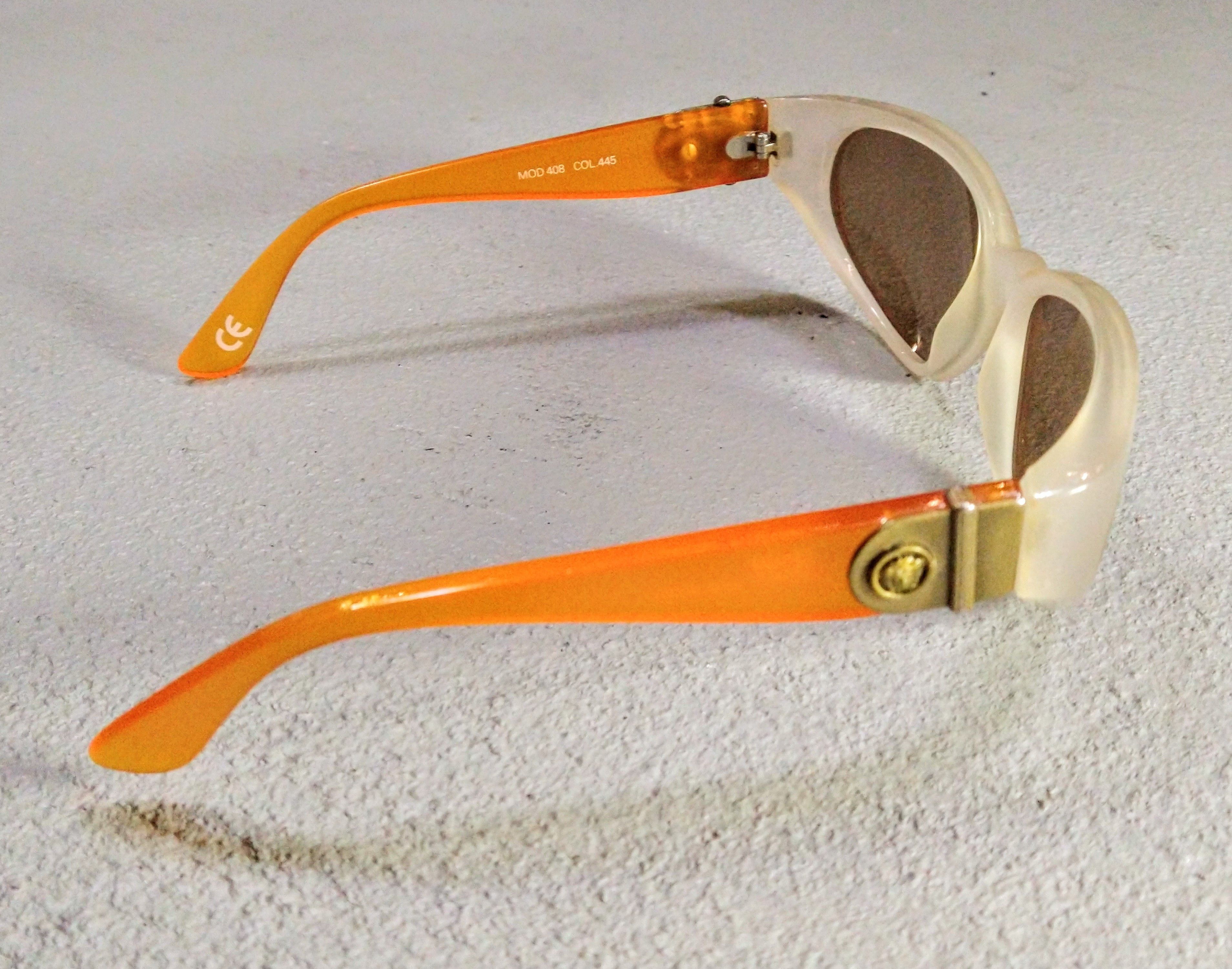 Versace Versace Sunglasses Mod.408 Orange Clear Y2K Italy Size ONE SIZE - 6 Thumbnail