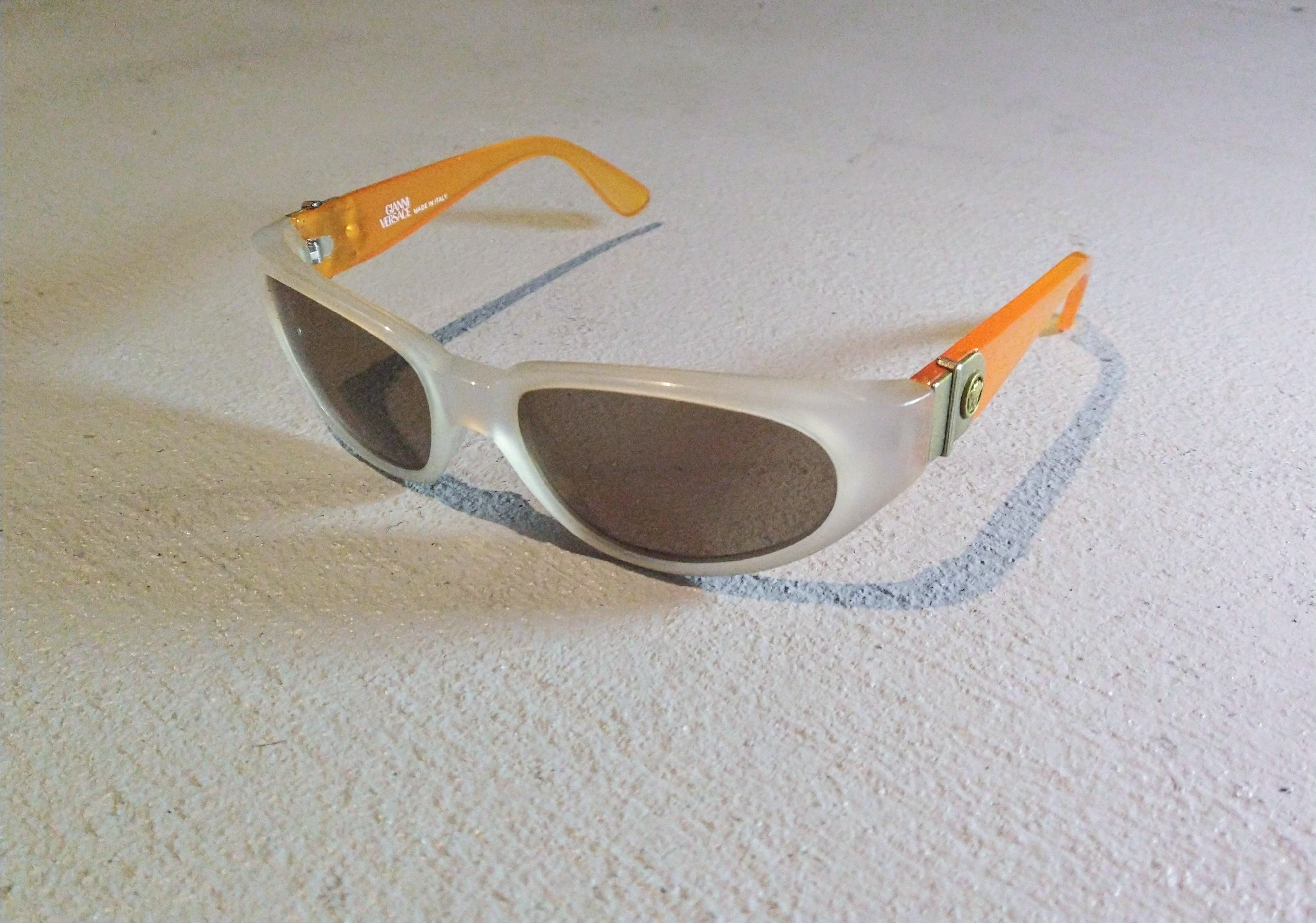 Versace Versace Sunglasses Mod.408 Orange Clear Y2K Italy Size ONE SIZE - 1 Thumbnail