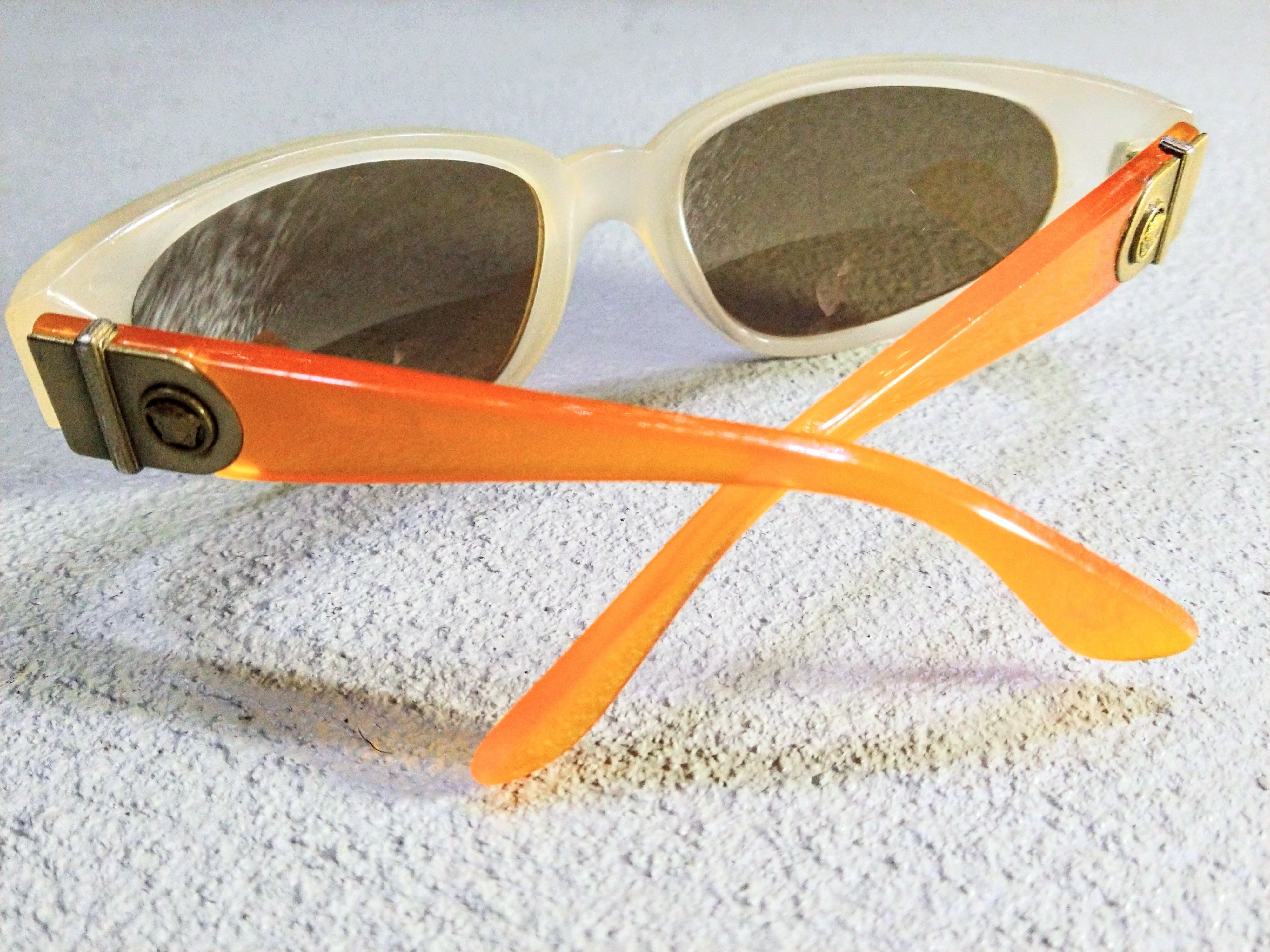 Versace Versace Sunglasses Mod.408 Orange Clear Y2K Italy Size ONE SIZE - 9 Thumbnail