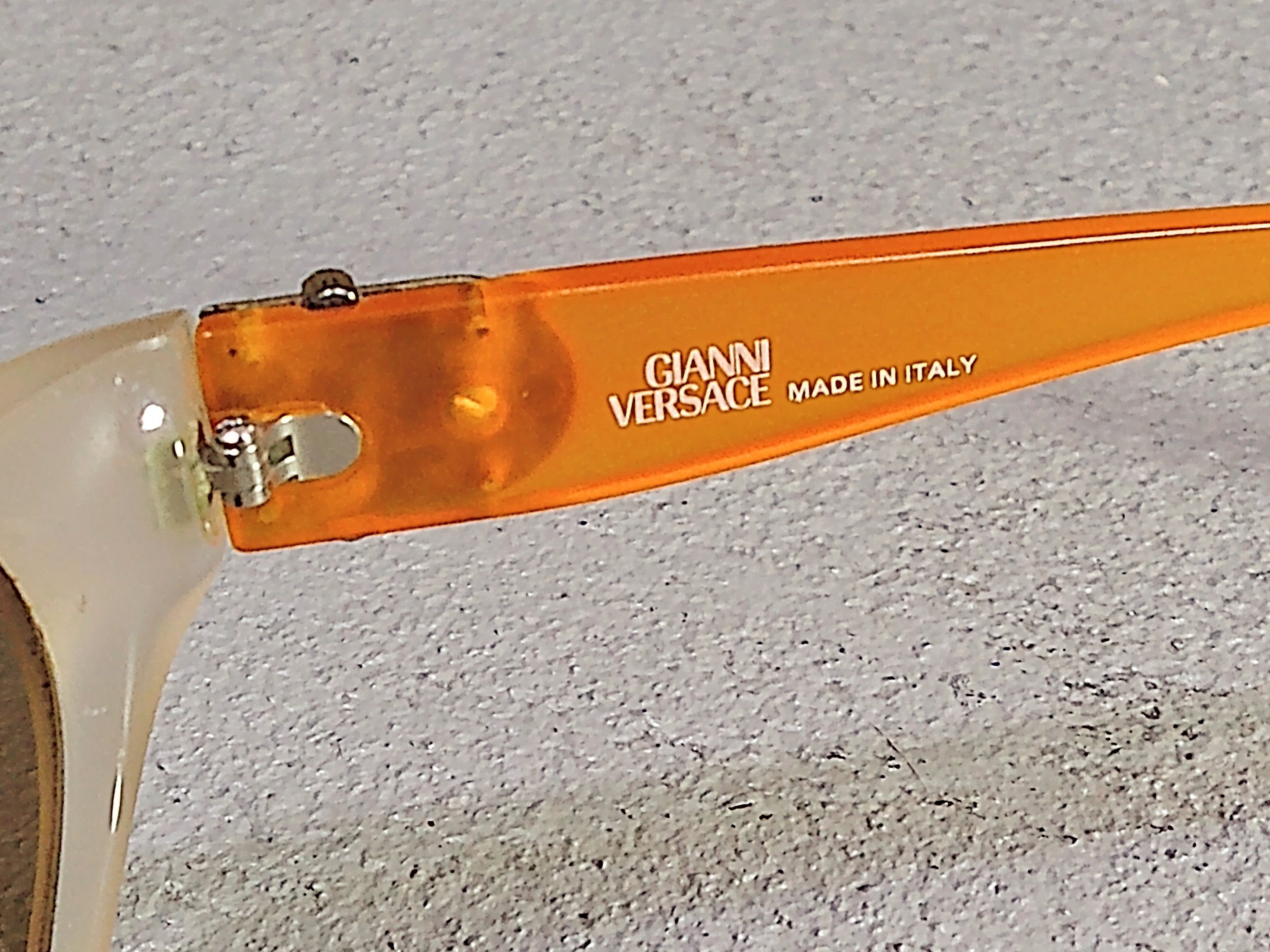 Versace Versace Sunglasses Mod.408 Orange Clear Y2K Italy Size ONE SIZE - 11 Thumbnail