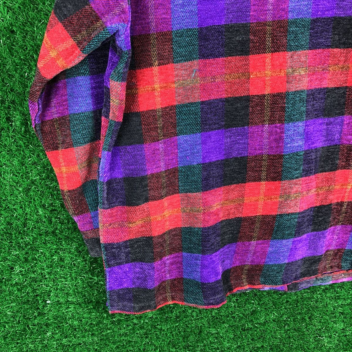 Japanese Brand Vintage 80's Wool Blouse Shirt Checkered by Saga More Size US M / EU 48-50 / 2 - 6 Thumbnail