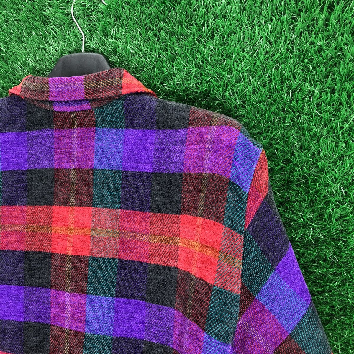 Japanese Brand Vintage 80's Wool Blouse Shirt Checkered by Saga More Size US M / EU 48-50 / 2 - 5 Thumbnail