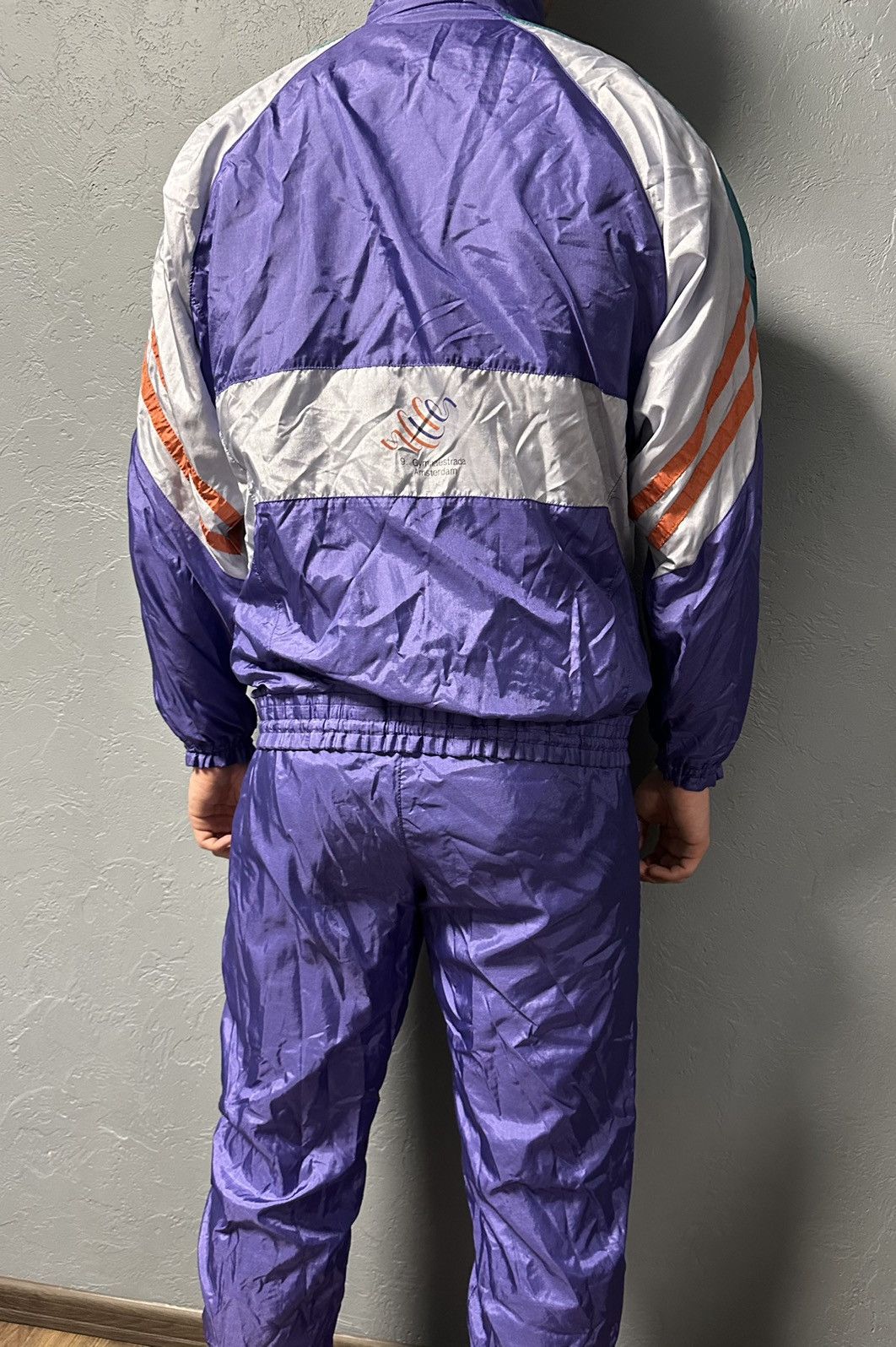Adidas Adidas Vintage Mens Nylon Tracksuit Pants+Jacket Suit Size US 32 / EU 48 - 16 Thumbnail