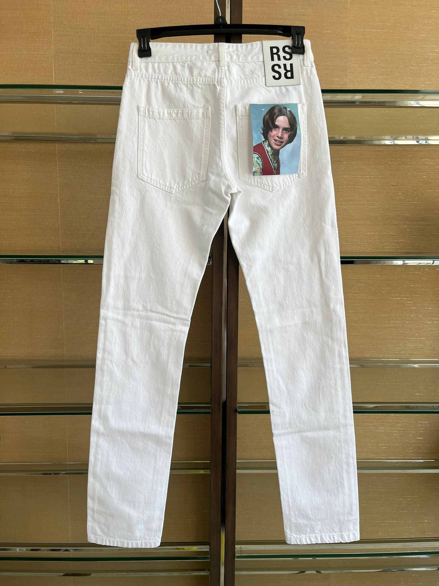 image of Raf Simons Picture Patch Denim In White, Men's (Size 28)