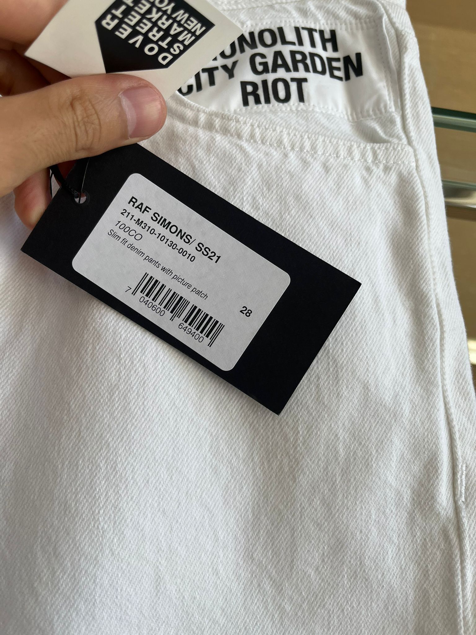 Raf Simons Picture Patch Denim in White Size US 28 / EU 44 - 14 Thumbnail