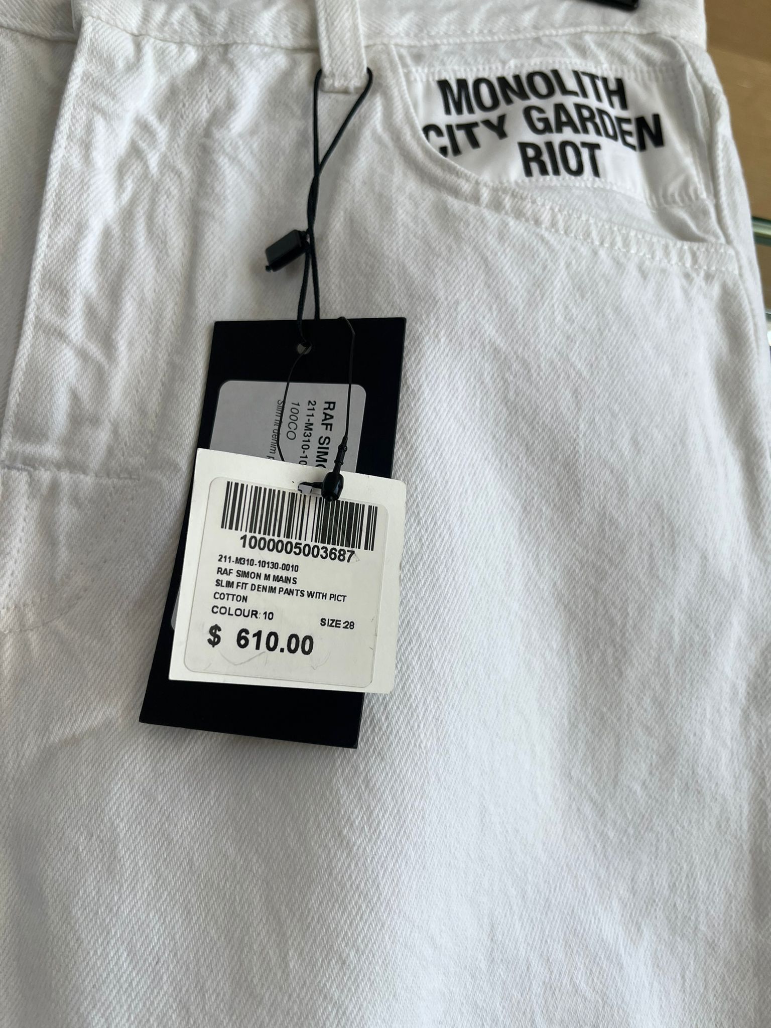 Raf Simons Picture Patch Denim in White Size US 28 / EU 44 - 11 Thumbnail