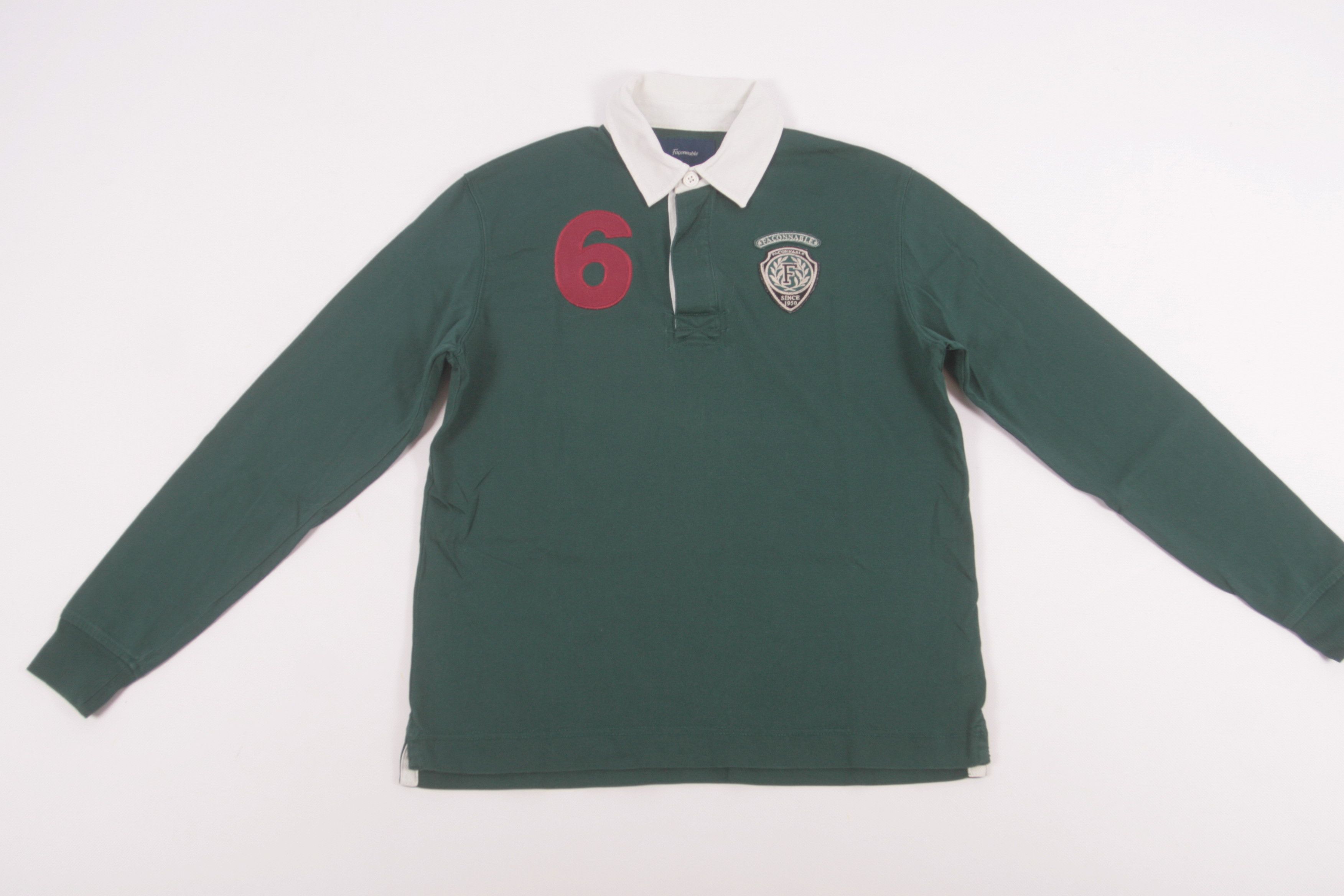 Faconnable 🔥 VTG 🔥 Faconnable Logo Embroidery "6" Rugby Polo Shirt Size US S / EU 44-46 / 1 - 2 Thumbnail