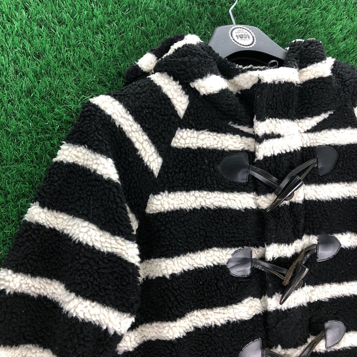 X-Girl Vintage X-Girl Duffle Sherpa Jacket Hoodie Striped Size XS / US 0-2 / IT 36-38 - 2 Thumbnail
