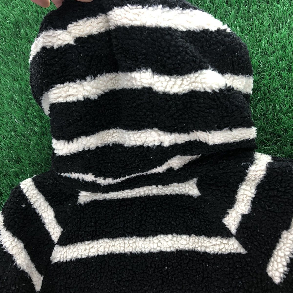 X-Girl Vintage X-Girl Duffle Sherpa Jacket Hoodie Striped Size XS / US 0-2 / IT 36-38 - 7 Thumbnail