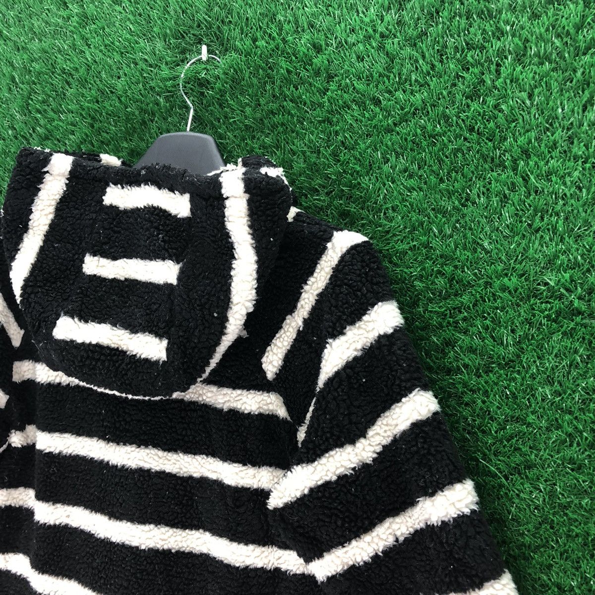 X-Girl Vintage X-Girl Duffle Sherpa Jacket Hoodie Striped Size XS / US 0-2 / IT 36-38 - 5 Thumbnail
