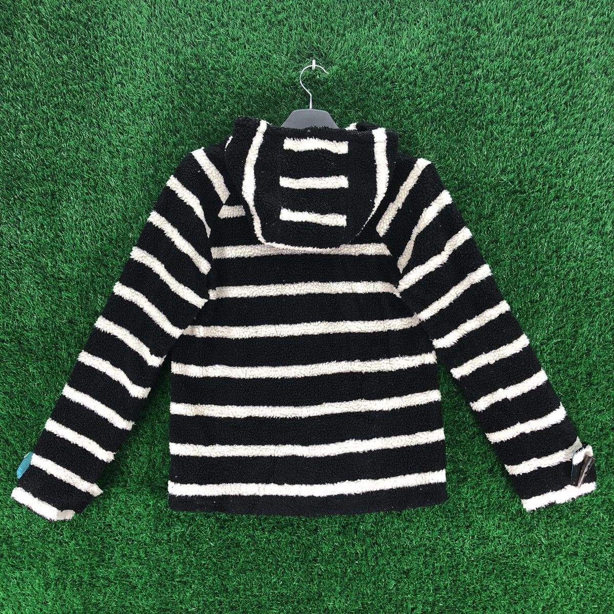 X-Girl Vintage X-Girl Duffle Sherpa Jacket Hoodie Striped Size XS / US 0-2 / IT 36-38 - 4 Thumbnail