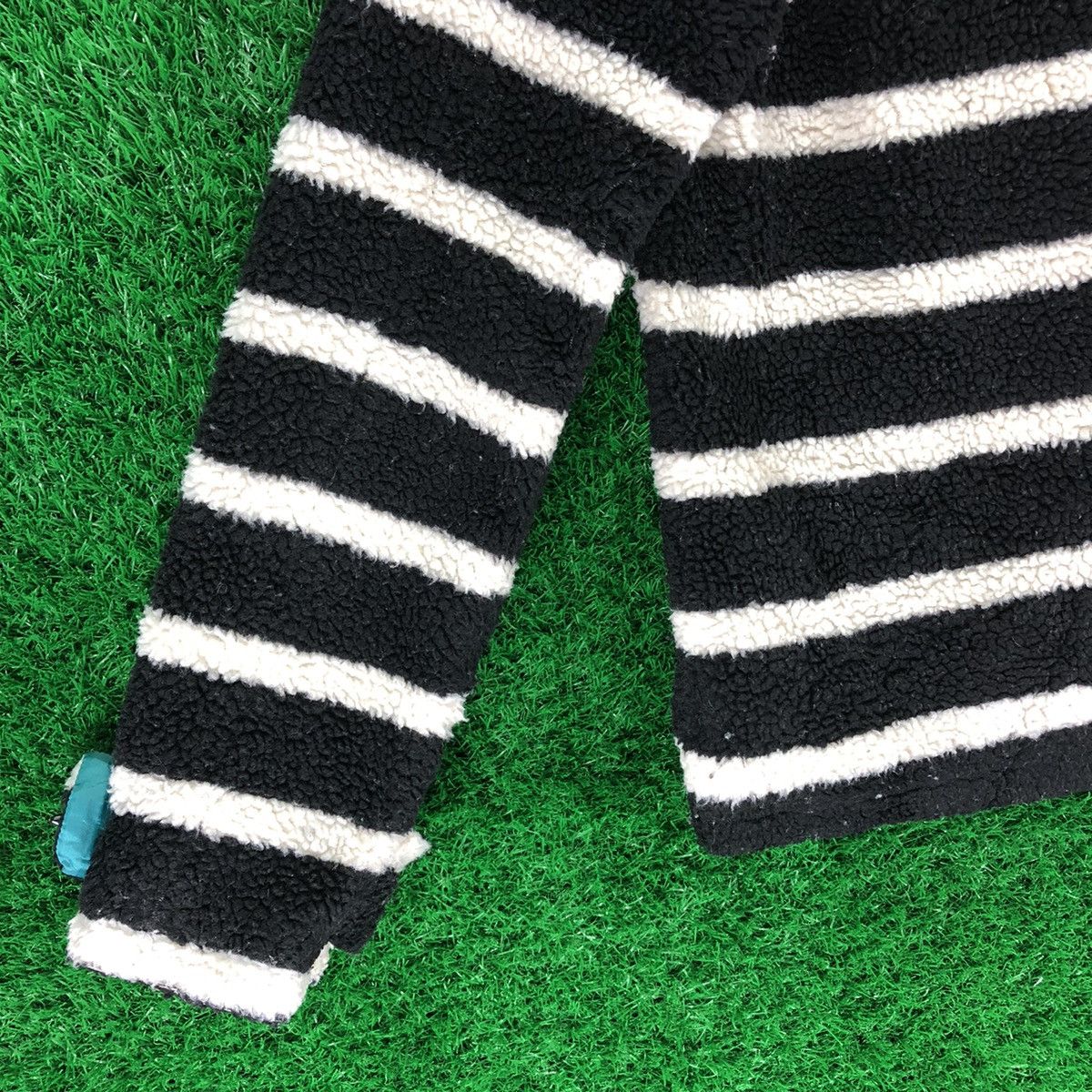 X-Girl Vintage X-Girl Duffle Sherpa Jacket Hoodie Striped Size XS / US 0-2 / IT 36-38 - 6 Thumbnail