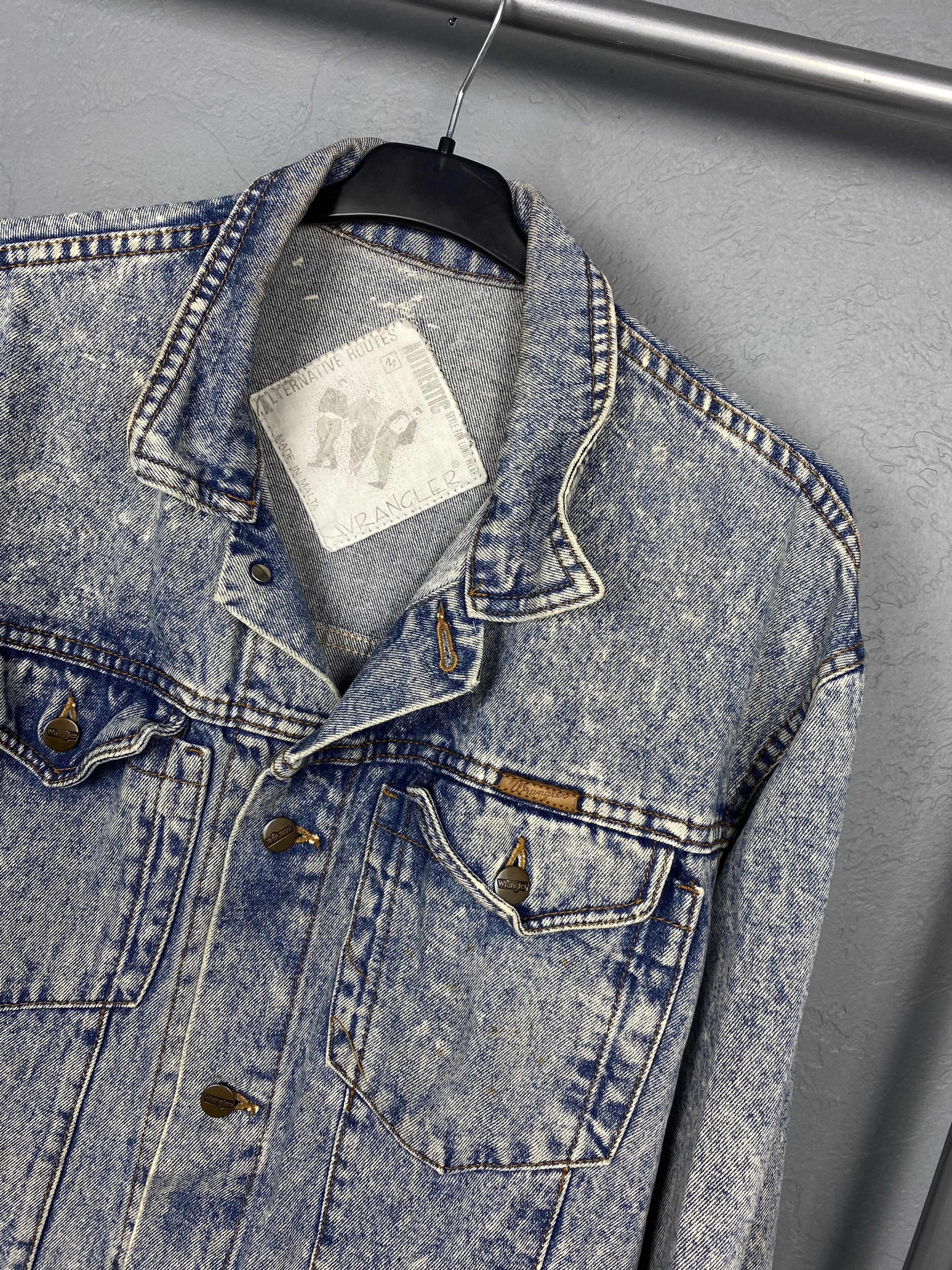 Wrangler Wrangler 80s Vintage Mens Denim Jacket Made in Malta Size US M / EU 48-50 / 2 - 2 Thumbnail