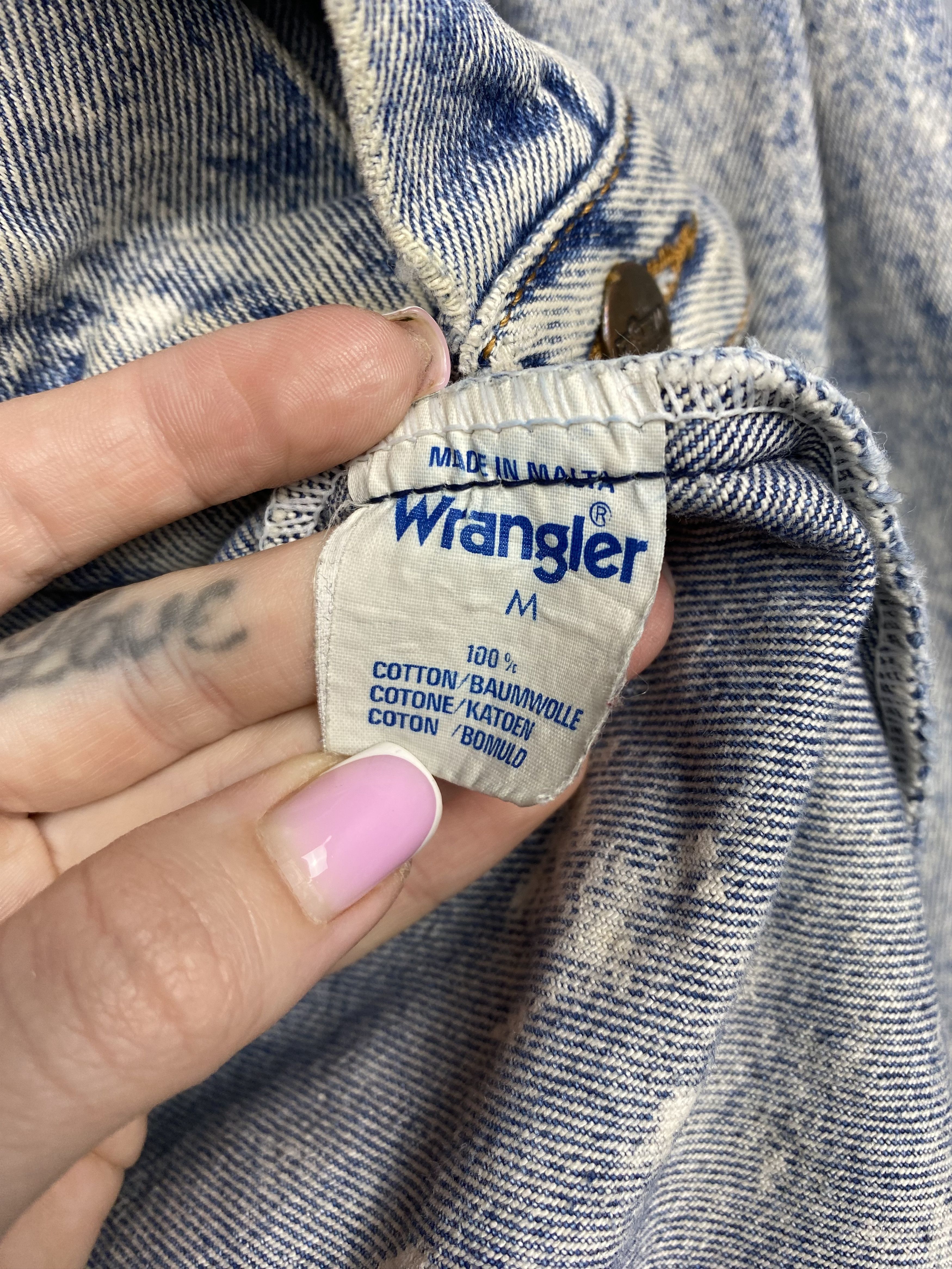 Wrangler Wrangler 80s Vintage Mens Denim Jacket Made in Malta Size US M / EU 48-50 / 2 - 7 Thumbnail