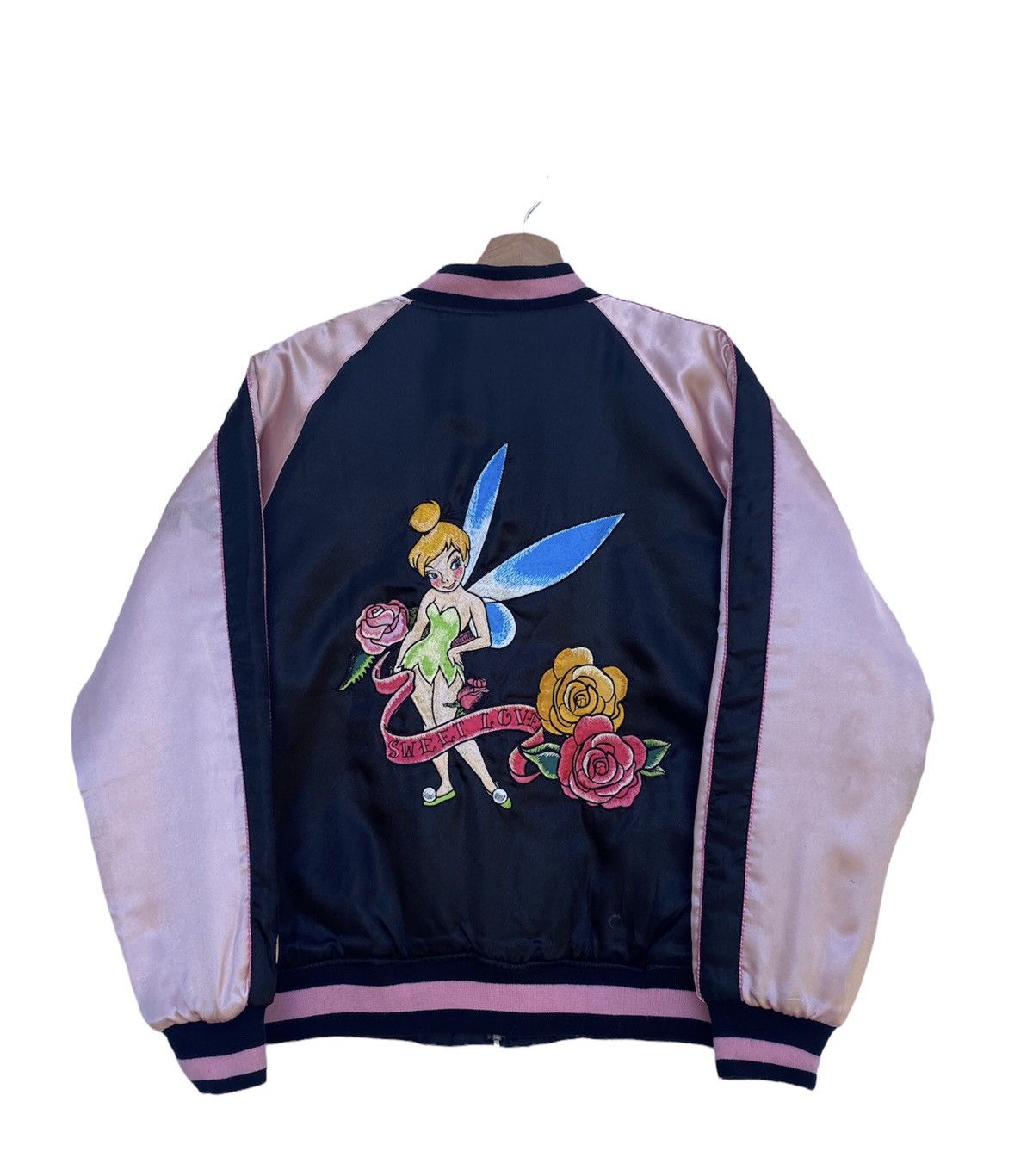 Disney EMBROIDERED VARSITY JACKETS DISNEY TINKER BELL BLACK PINK Size M / US 6-8 / IT 42-44 - 1 Thumbnail