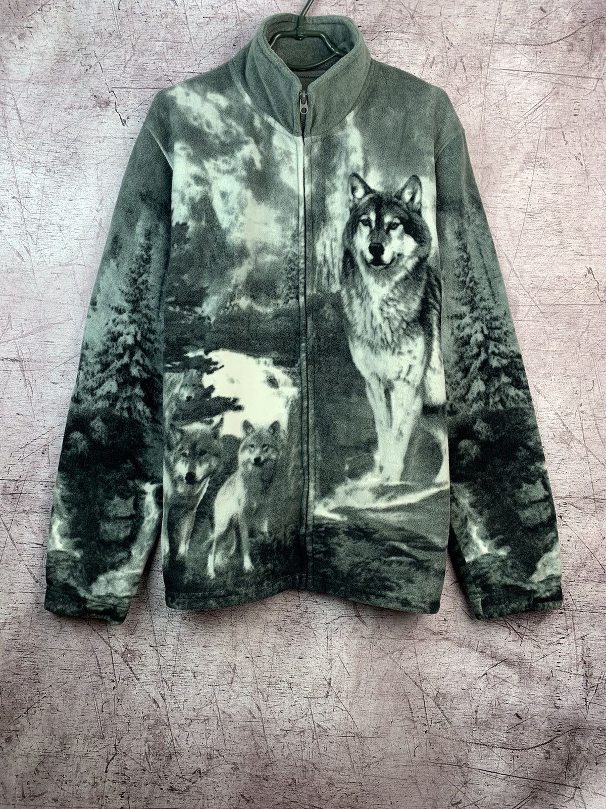 Vintage Vintage Wolves Wolf Animal Fleece Jacket Size US L / EU 52-54 / 3 - 1 Thumbnail