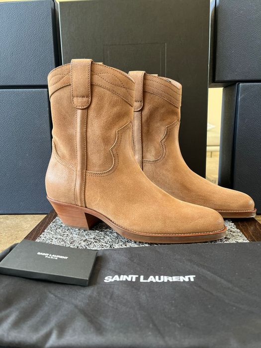 Saint Laurent Paris Eastwood 45 Santiago Boots in Palude Wax | Grailed