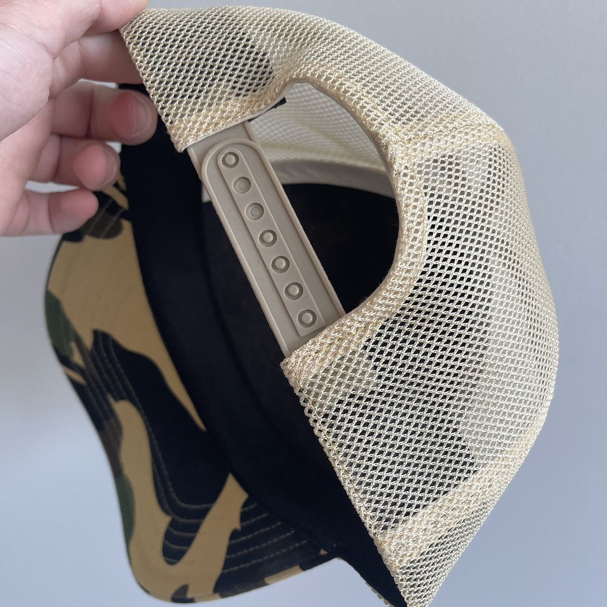 Bape Bape Yellow 1st Camo Shark Trucker Mesh Hat Size ONE SIZE - 3 Thumbnail