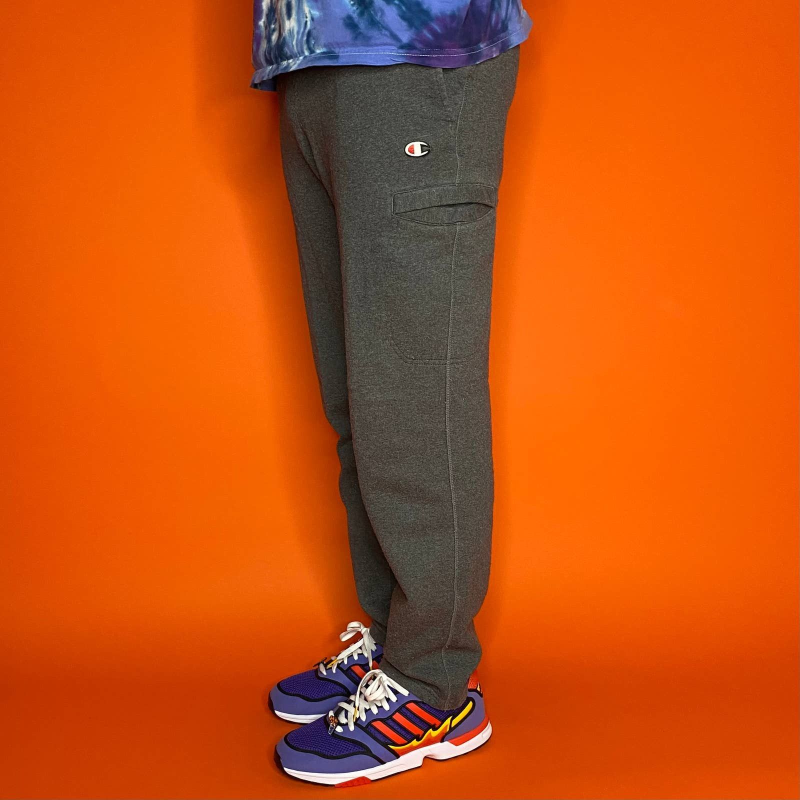 vintage-grey-champion-sweatpants-embroidered-logo-relaxed-fit-grailed