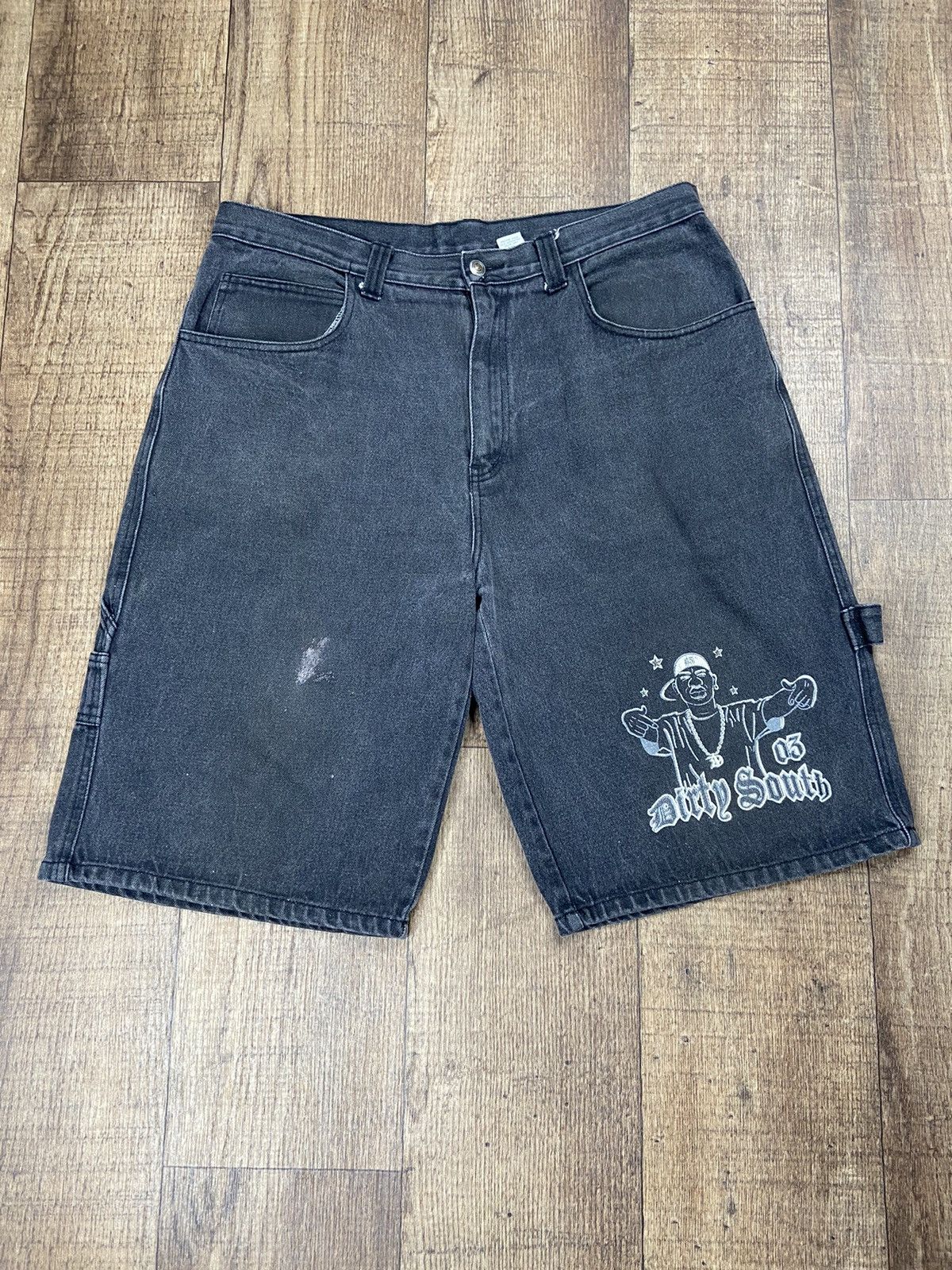 Crazy Vintage Y2K Faded Baggy Dirty South 03 Black Jeans USA