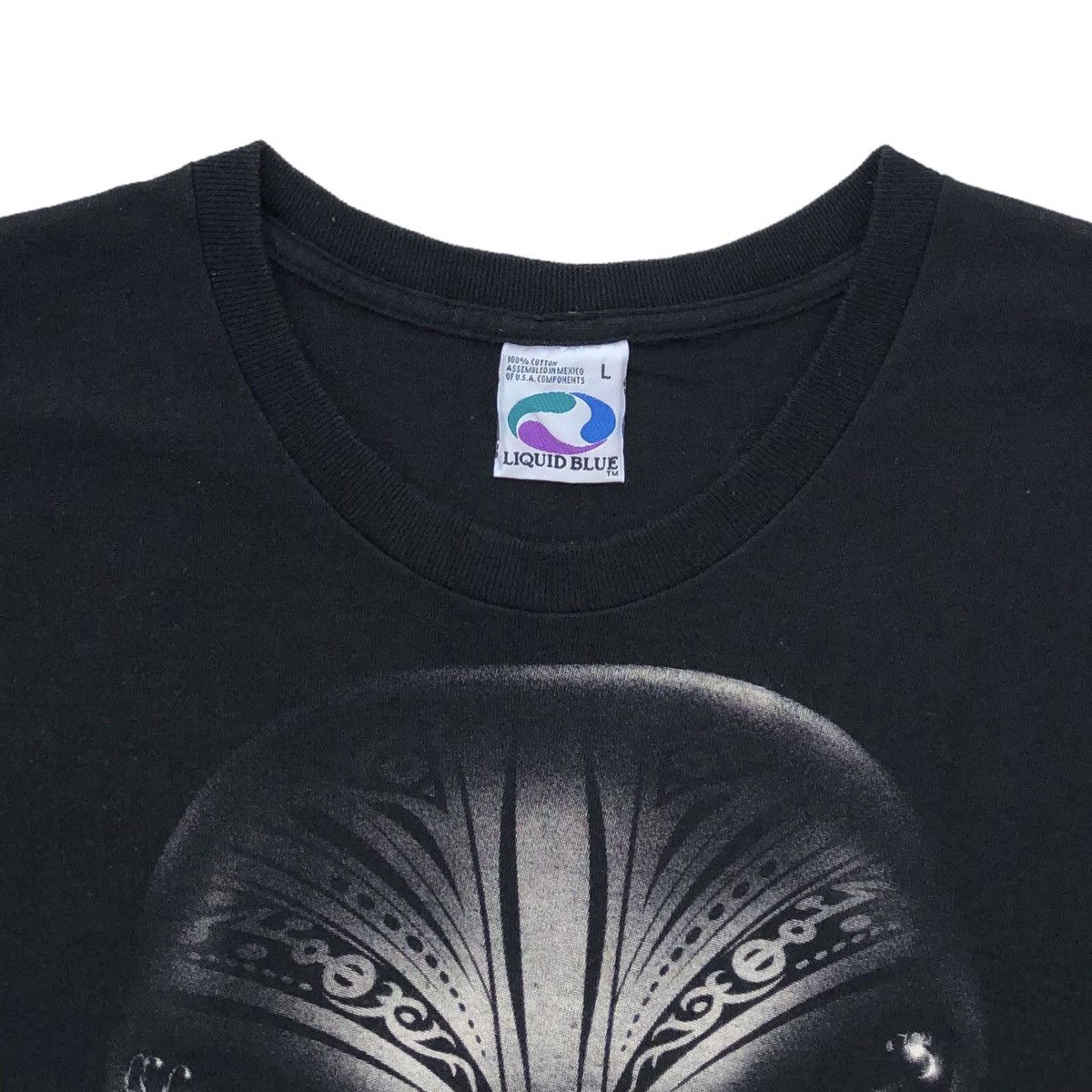 Vintage Vintage 1997 Liquid Blue Tribal Alien Black T-Shirt Size US L / EU 52-54 / 3 - 7 Thumbnail