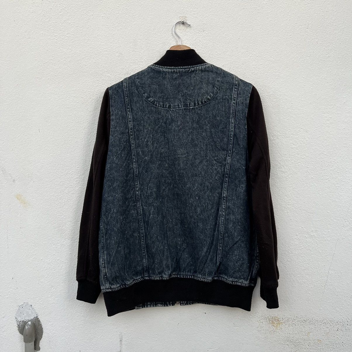 Japanese Brand VARSITY JACKET BROWNY BIG LOGO DENIM MATERIAL Size US M / EU 48-50 / 2 - 7 Thumbnail