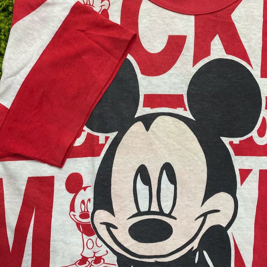 Disney × Mickey Mouse × Vintage AOP Disney Mickey Mouse striped T-shirt red All over OSFA Size US XL / EU 56 / 4 - 2 Thumbnail