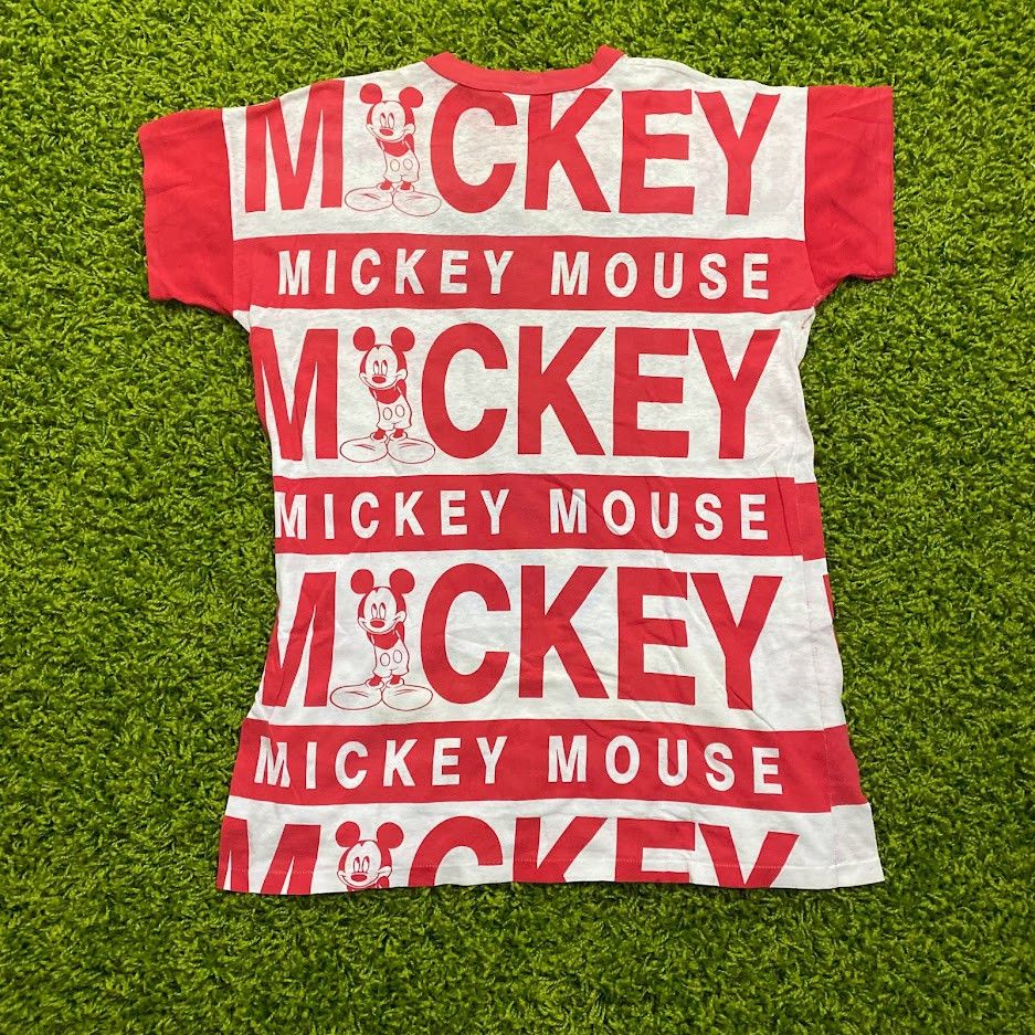 Disney × Mickey Mouse × Vintage AOP Disney Mickey Mouse striped T-shirt red All over OSFA Size US XL / EU 56 / 4 - 4 Thumbnail