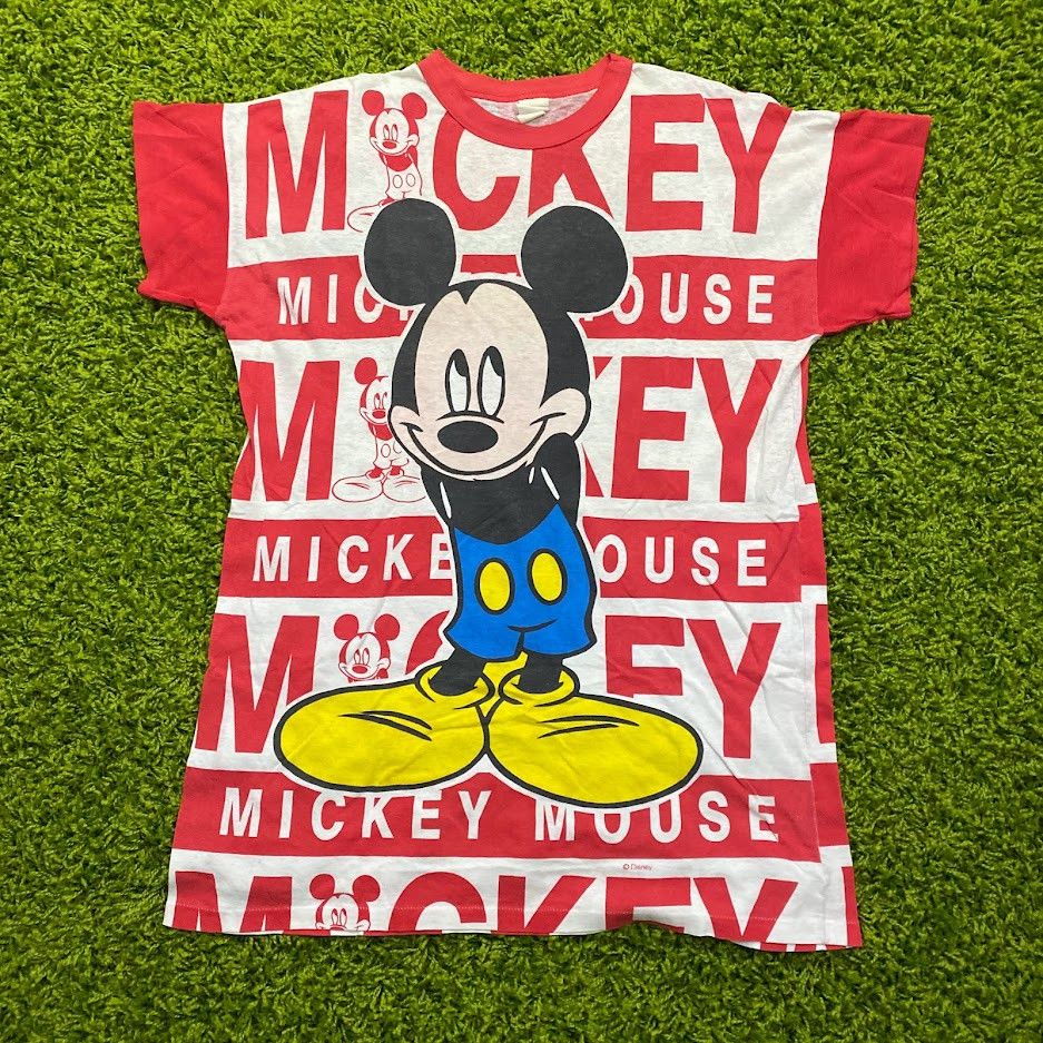 Disney × Mickey Mouse × Vintage AOP Disney Mickey Mouse striped T-shirt red All over OSFA Size US XL / EU 56 / 4 - 1 Thumbnail