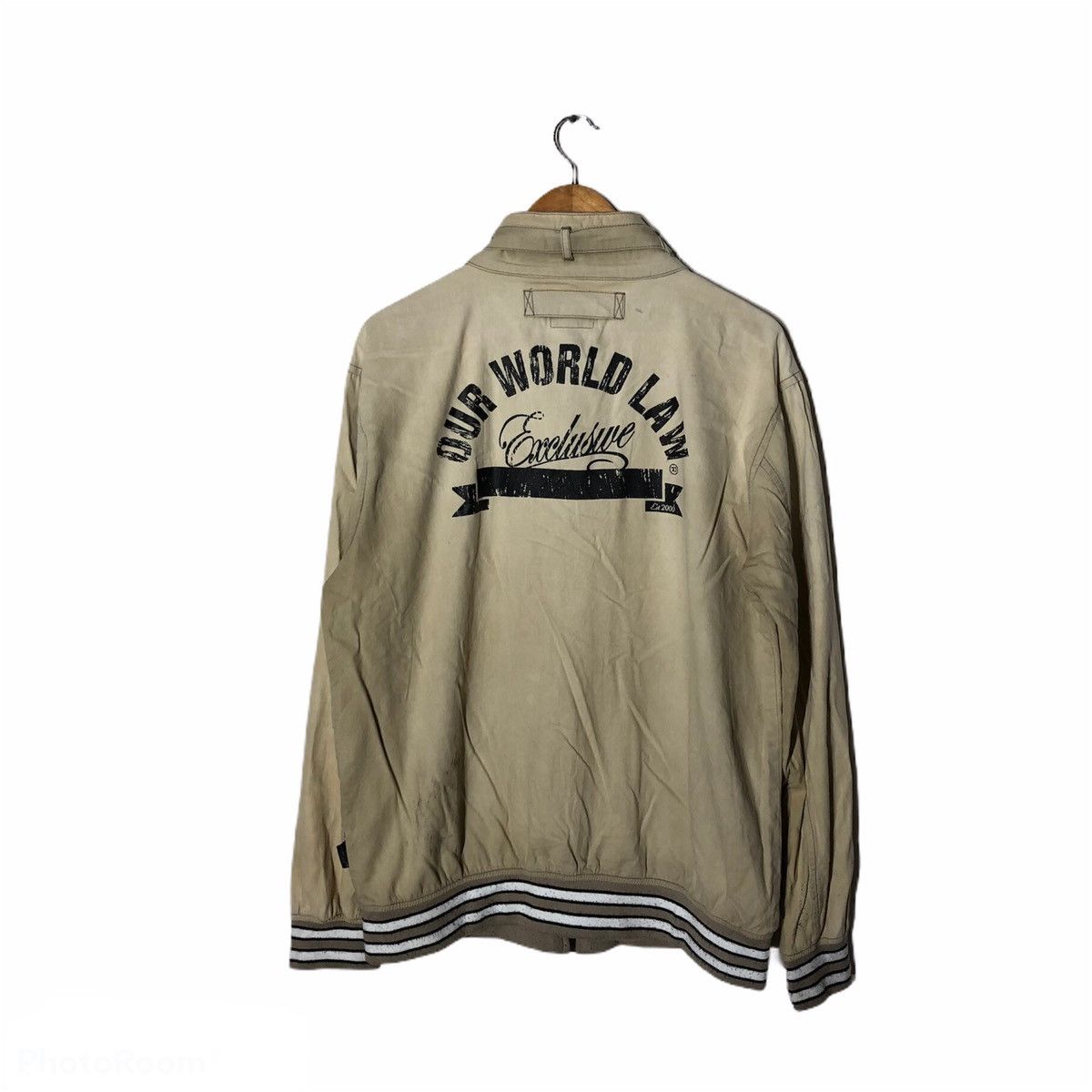 Japanese Brand OUR WORLD LAW LEGACY BIG LOGO VARSITY JACKET Size US L / EU 52-54 / 3 - 1 Thumbnail