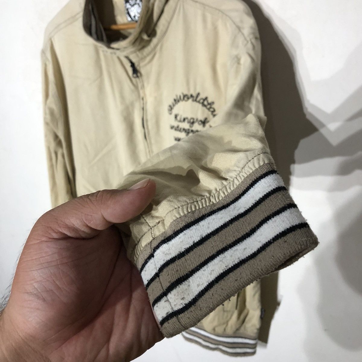 Japanese Brand OUR WORLD LAW LEGACY BIG LOGO VARSITY JACKET Size US L / EU 52-54 / 3 - 6 Thumbnail