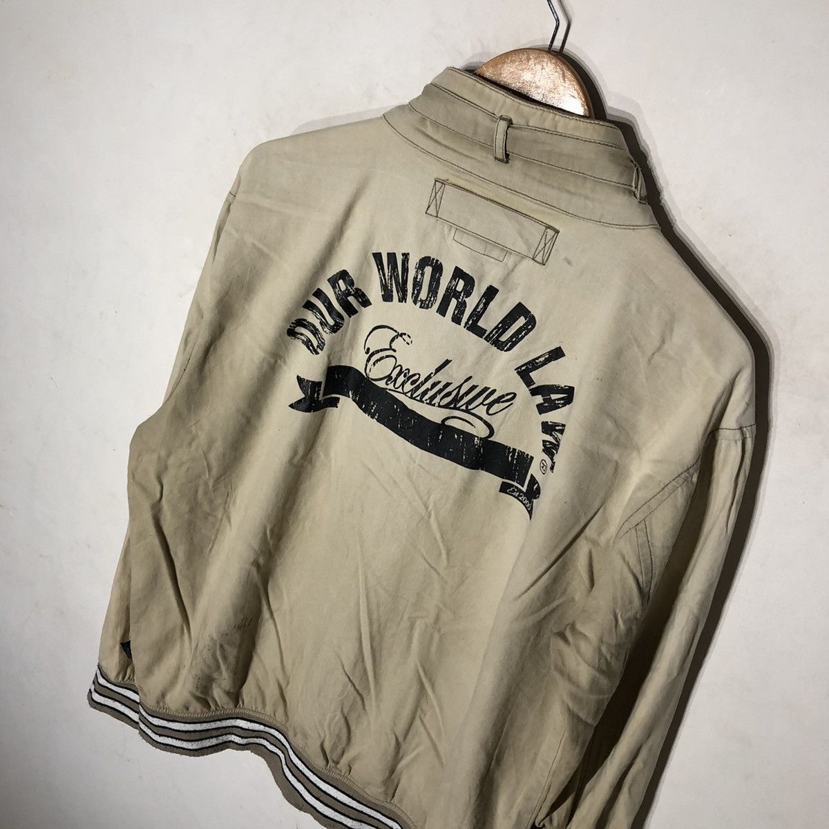 Japanese Brand OUR WORLD LAW LEGACY BIG LOGO VARSITY JACKET Size US L / EU 52-54 / 3 - 10 Thumbnail
