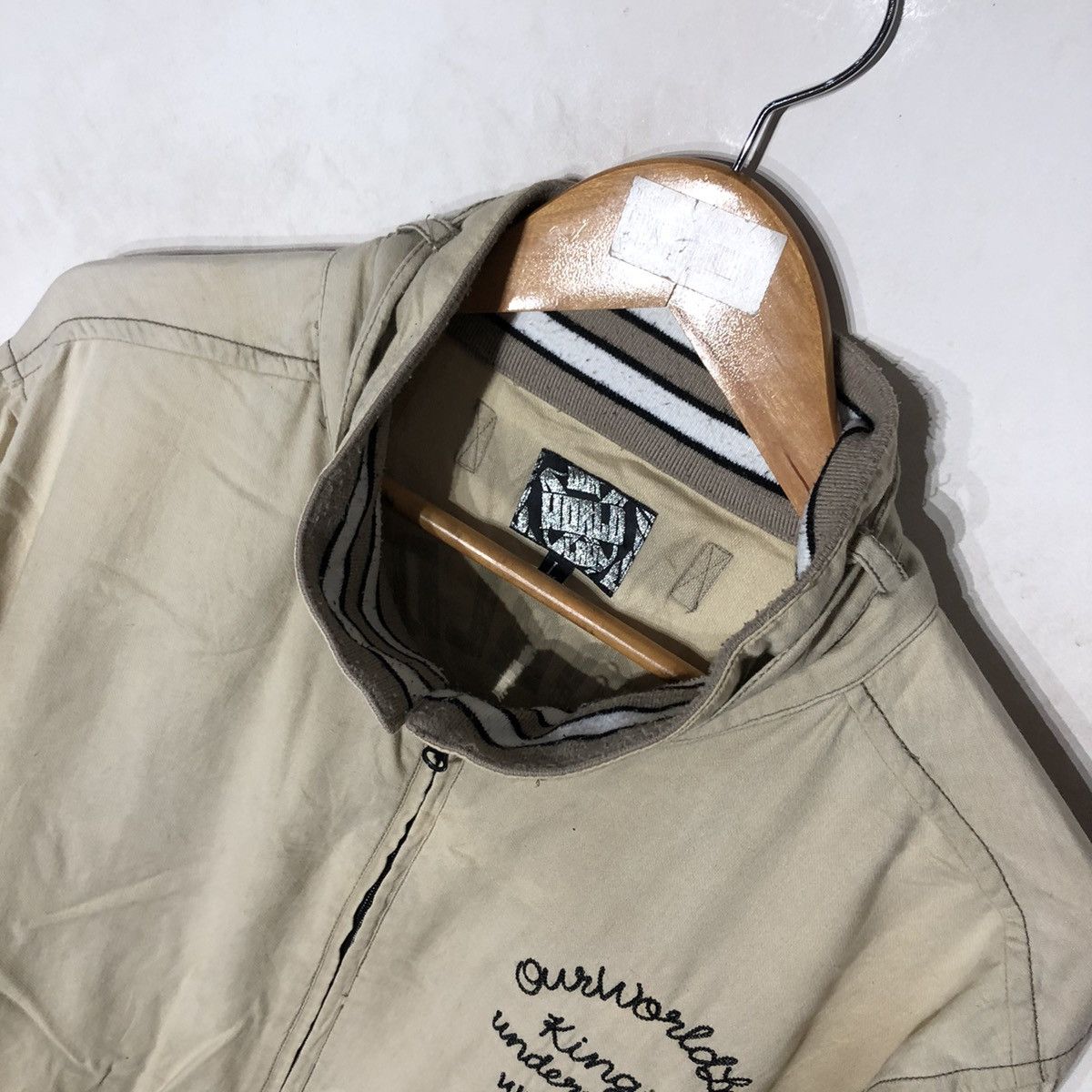 Japanese Brand OUR WORLD LAW LEGACY BIG LOGO VARSITY JACKET Size US L / EU 52-54 / 3 - 8 Thumbnail