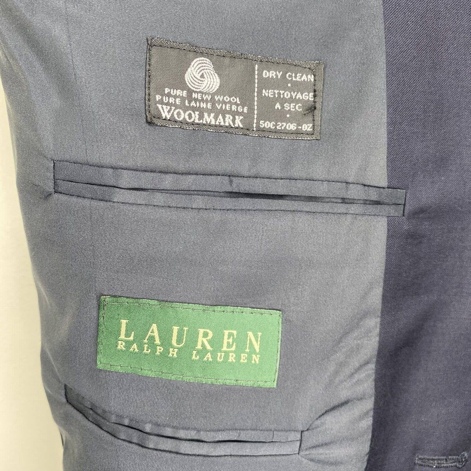 Lauren Ralph Lauren Lauren Ralph Lauren Navy Wool Blazer Size 42L - 14 Thumbnail