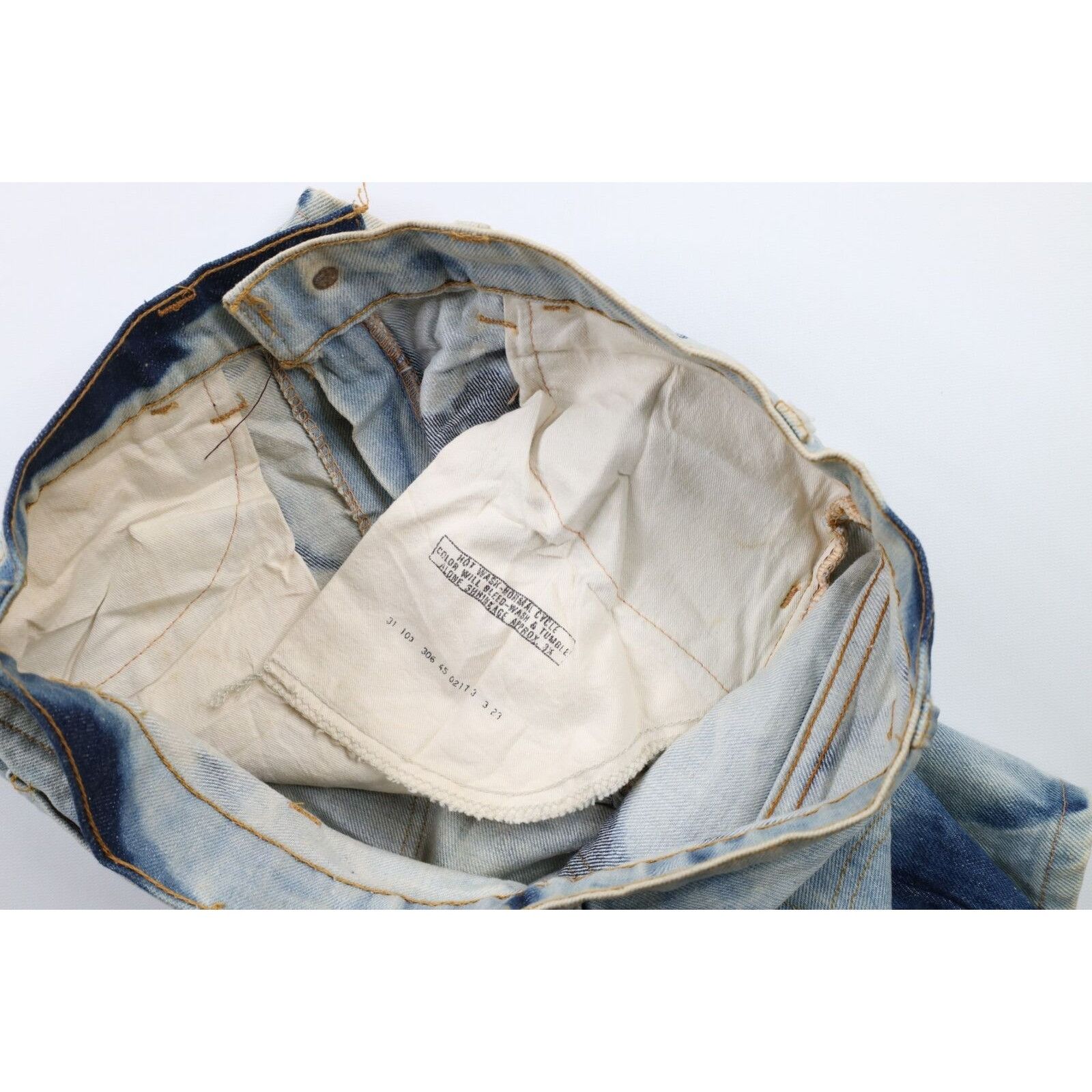 Levi's × Vintage Vintage 70s Levis Orange Tab Acid Wash Jean Shorts Jorts Size US 32 / EU 48 - 6 Thumbnail