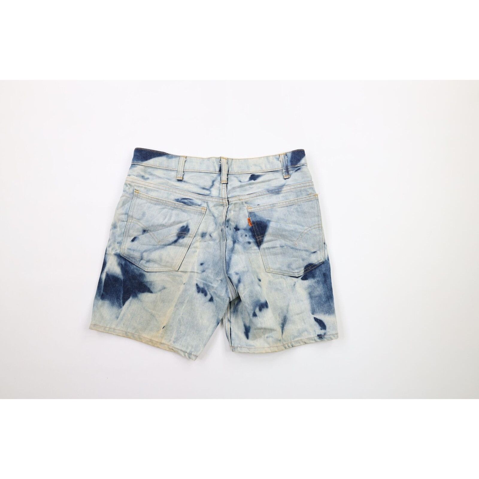 Levi's × Vintage Vintage 70s Levis Orange Tab Acid Wash Jean Shorts Jorts Size US 32 / EU 48 - 7 Thumbnail
